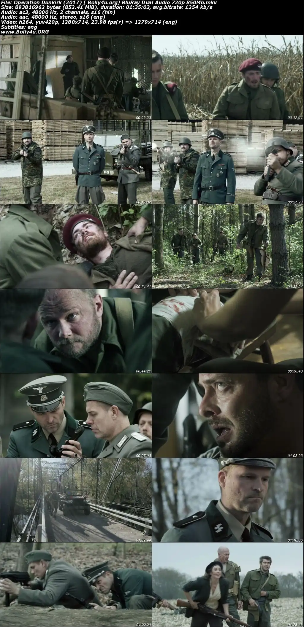 Operation Dunkirk 2017 BluRay 850Mb Hindi Dual Audio 720p Download