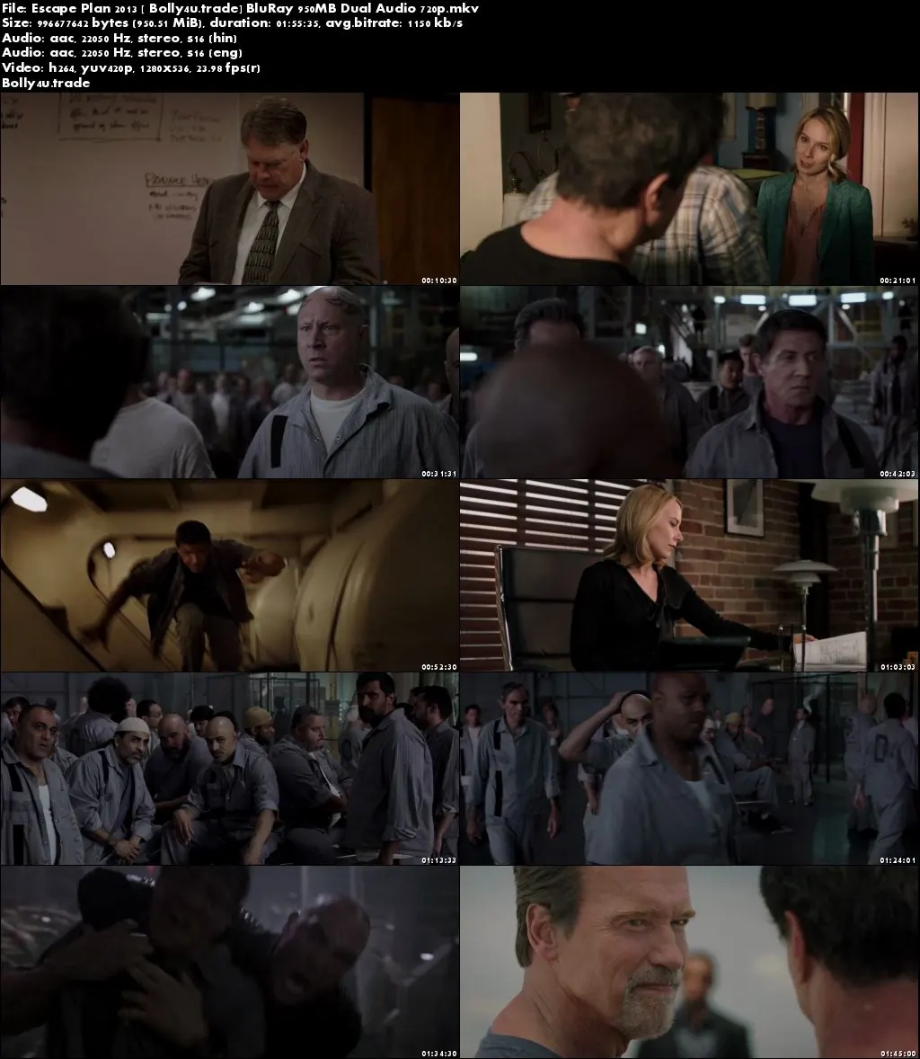 Escape Plan 2013 BluRay 950MB Hindi Dubbed Dual Audio 720p Download