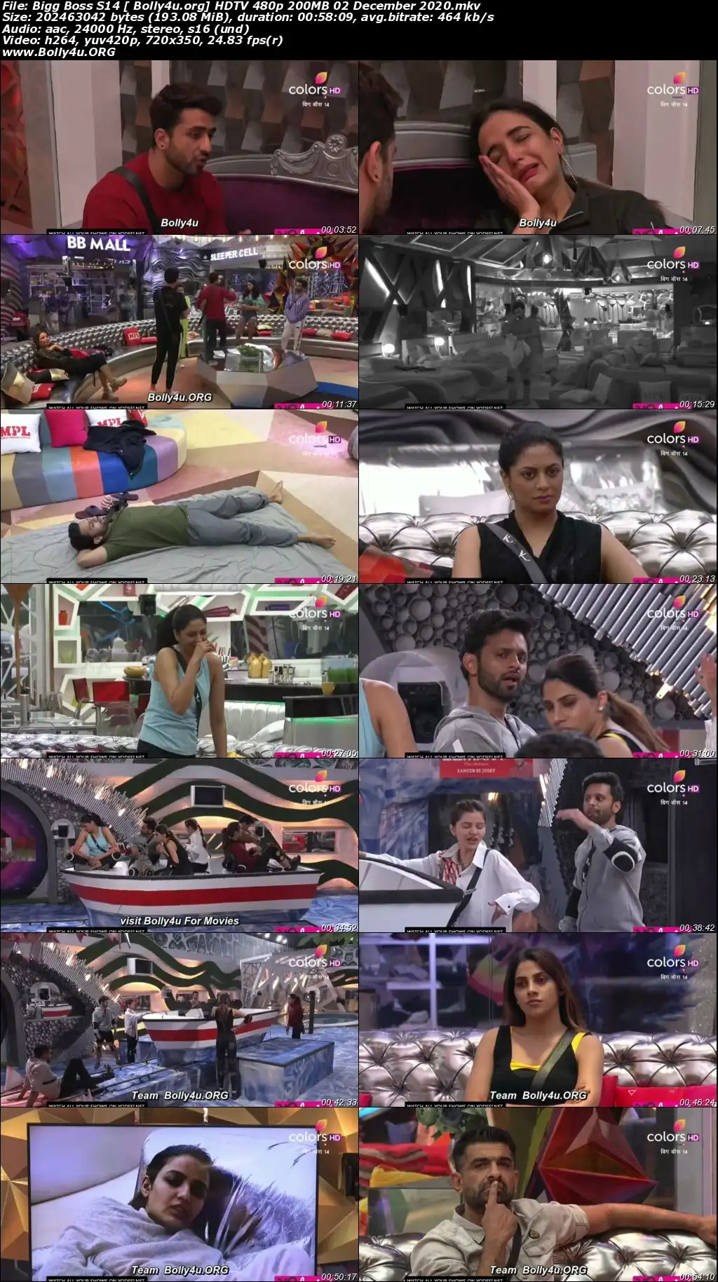 Bigg Boss S14 HDTV 480p 200MB 02 December 2020 Download