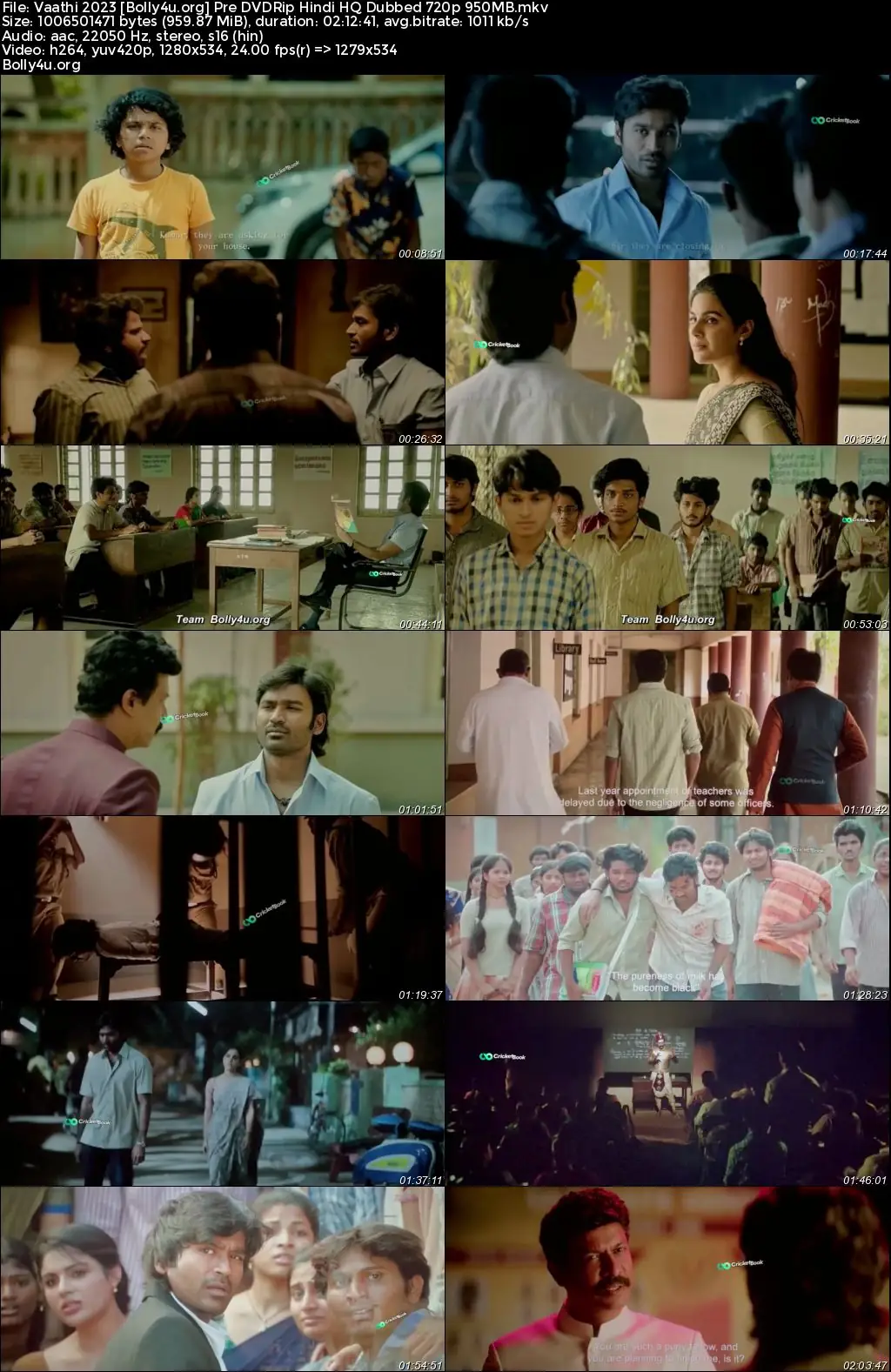 Vaathi 2023 Pre DVDRip Hindi HQ Dubbed Full Movie Download 1080p  720p  480p