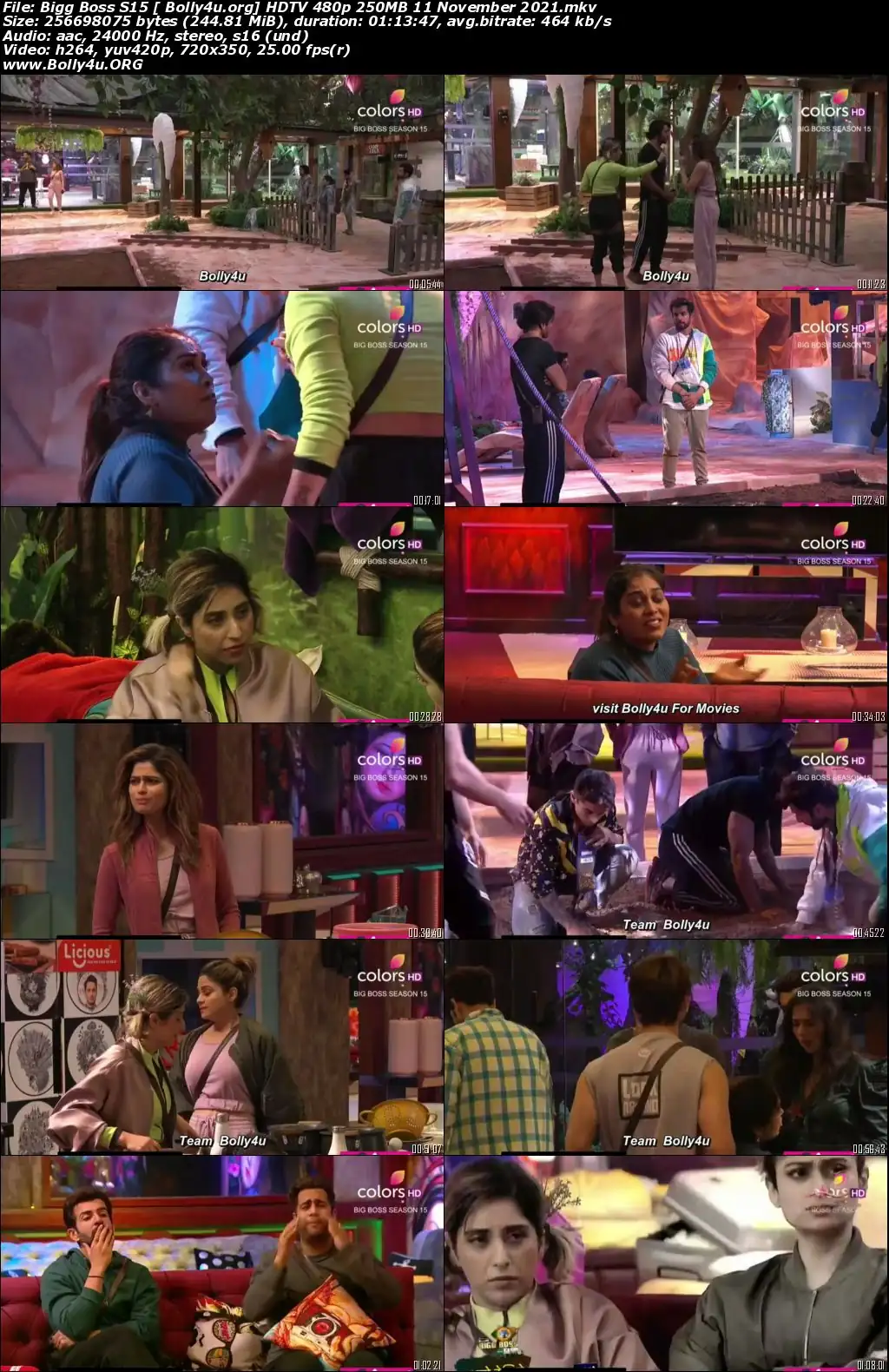 Bigg Boss S15 HDTV 480p 250MB 11 November 2021 Download