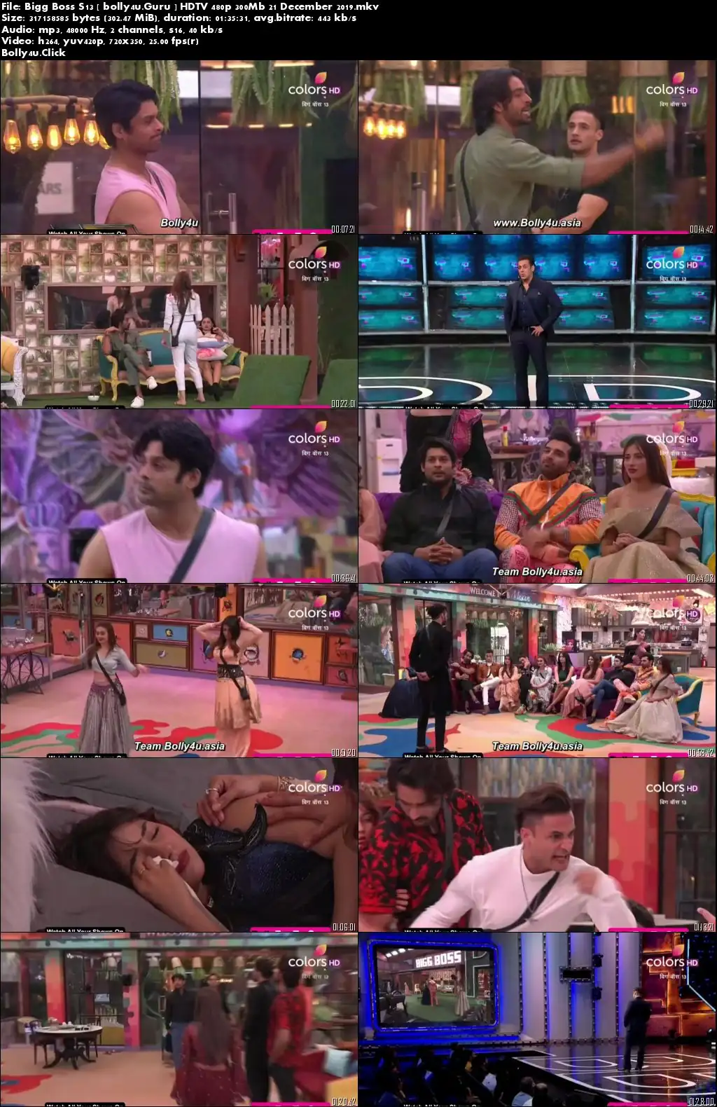 Bigg Boss S13 HDTV 480p 300Mb 21 December 2019 Download Bigg Boss S13 HDTV 480p 300Mb 21 December 2019 Download