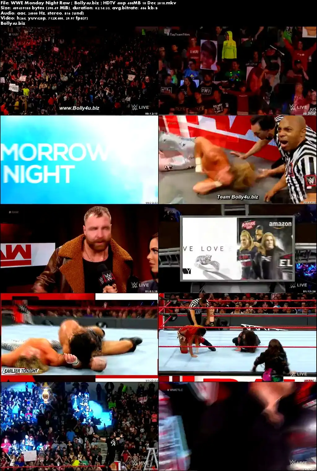 WWE Monday Night Raw HDTV 480p 400MB 10 Dec 2018 Download WWE Monday Night Raw HDTV 480p 400MB 10 Dec 2018 Download