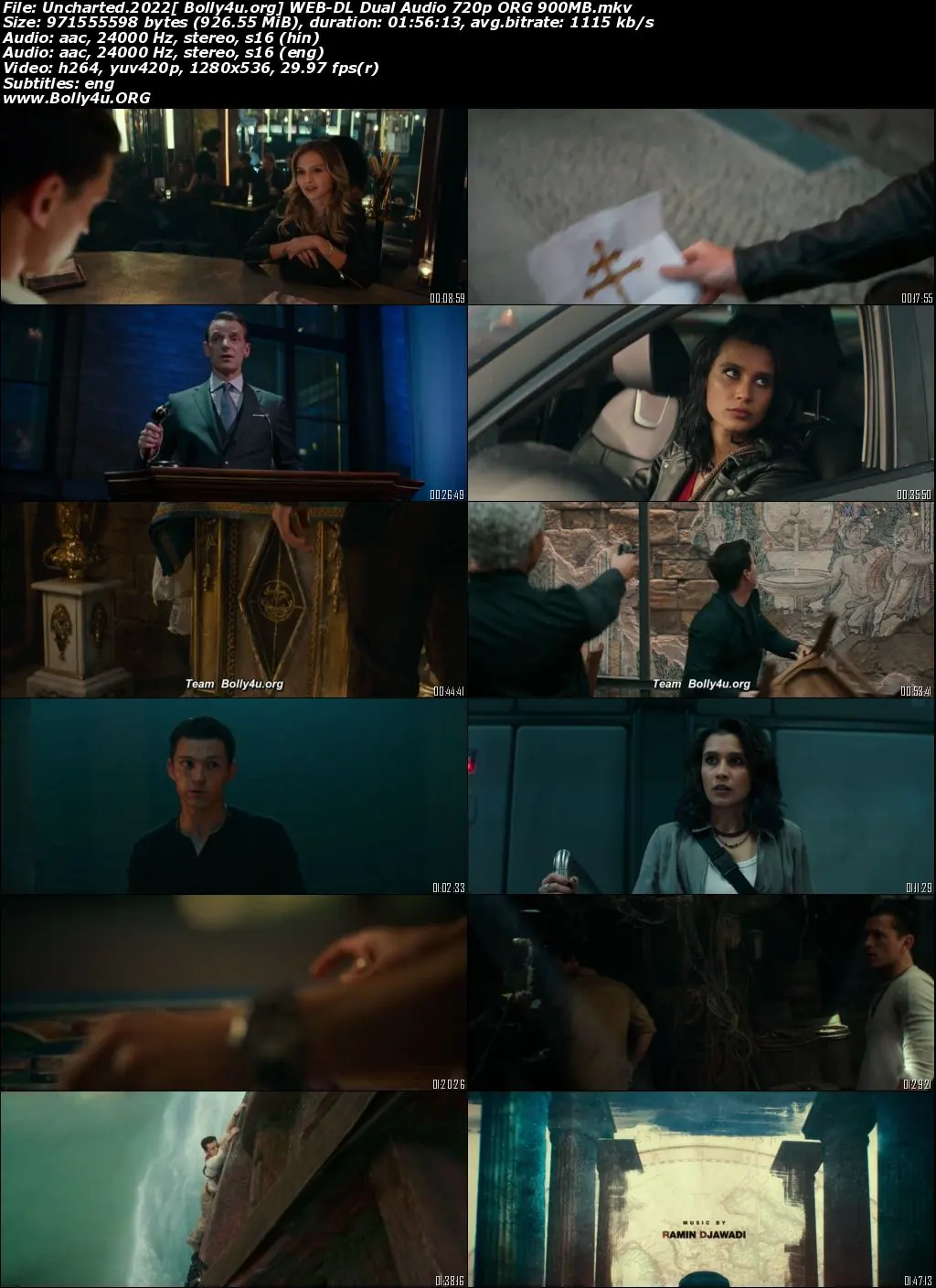 Uncharted 2022 WEB-DL Hindi Dual Audio ORG 720p 480p Download