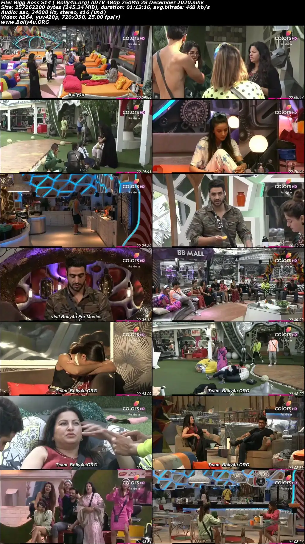 Bigg Boss S14 HDTV 480p 250Mb 28 December 2020 Download
