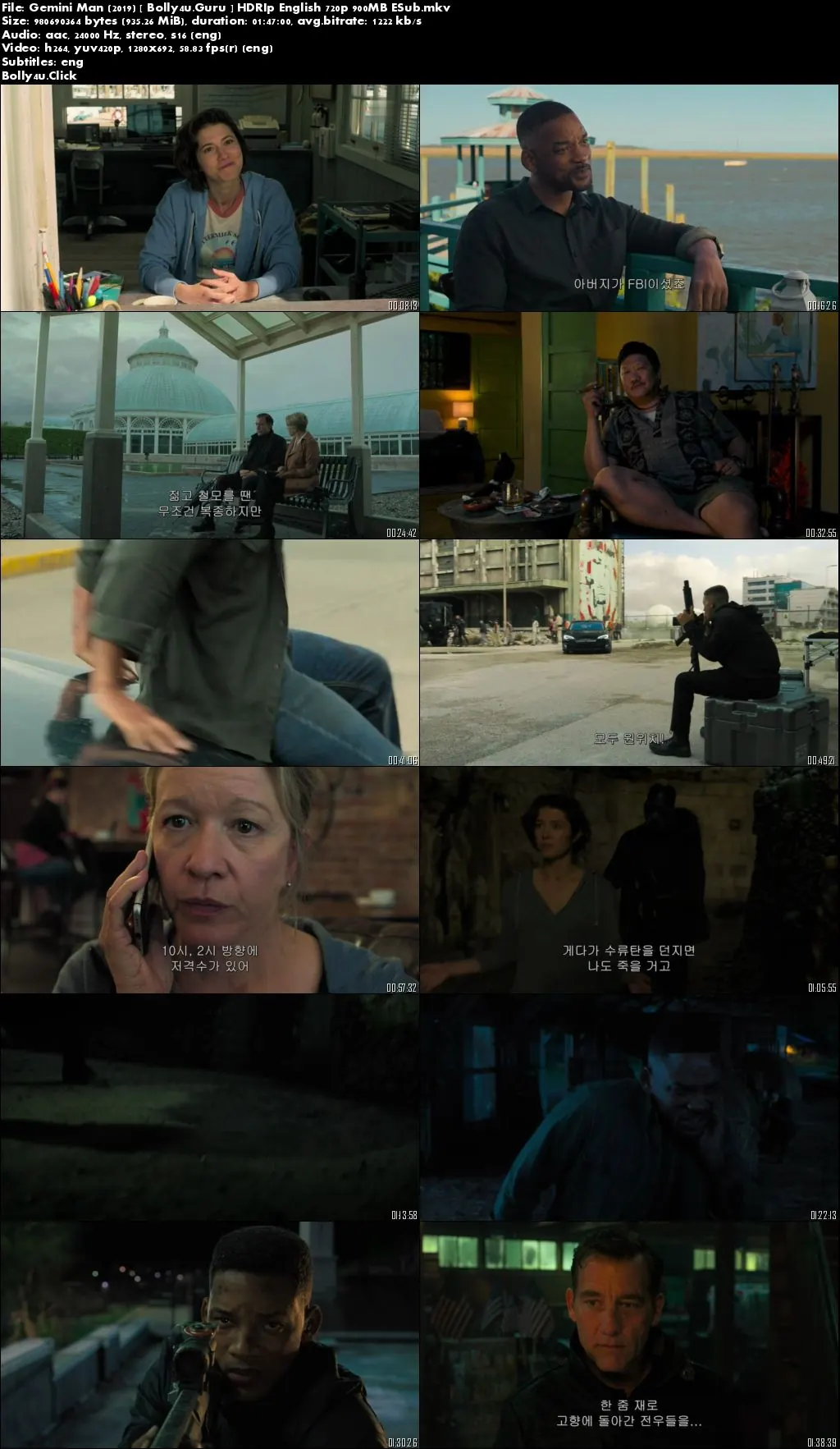 Gemini Man 2019 HC HDRip 300Mb English 480p ESub Download