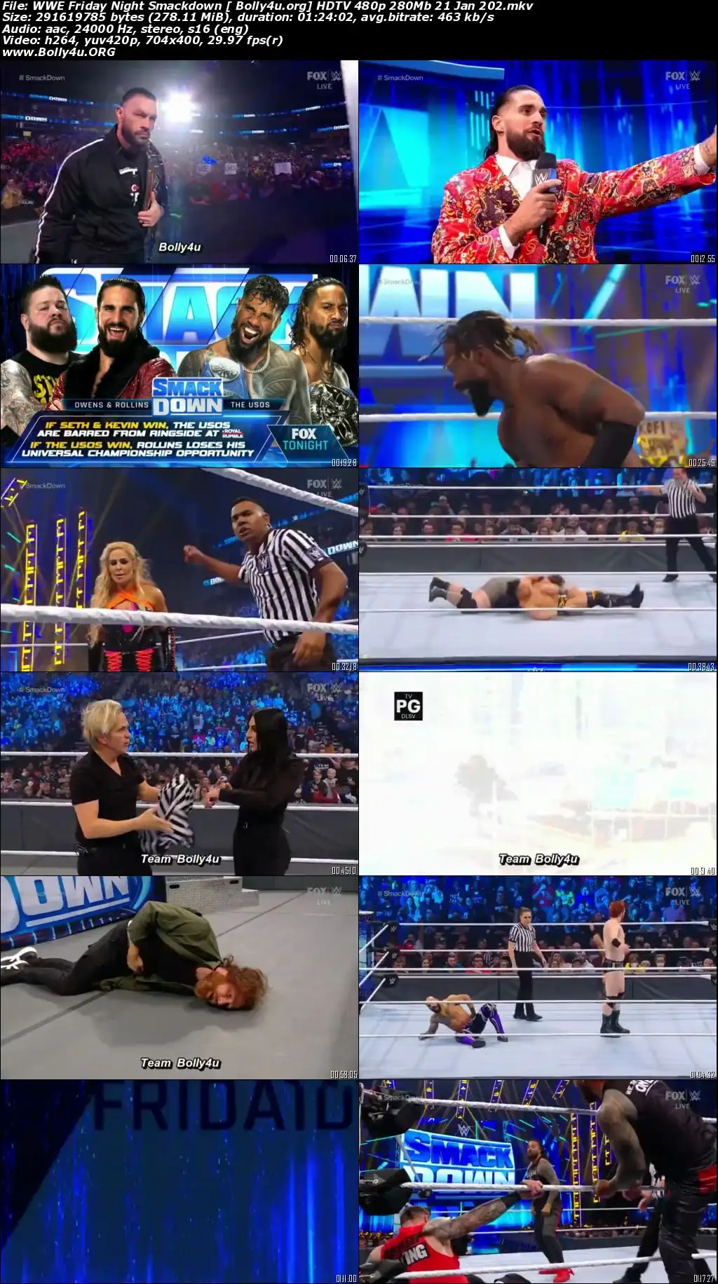 WWE Friday Night Smackdown HDTV 480p 280Mb 21 Jan 2022 Download