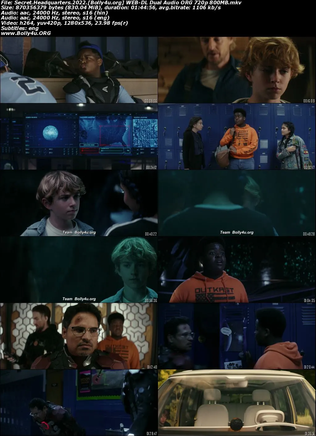 Secret Headquarters 2022 WEB-DL Hindi Dual Audio ORG Full Movie Download 1080p  720p  480p