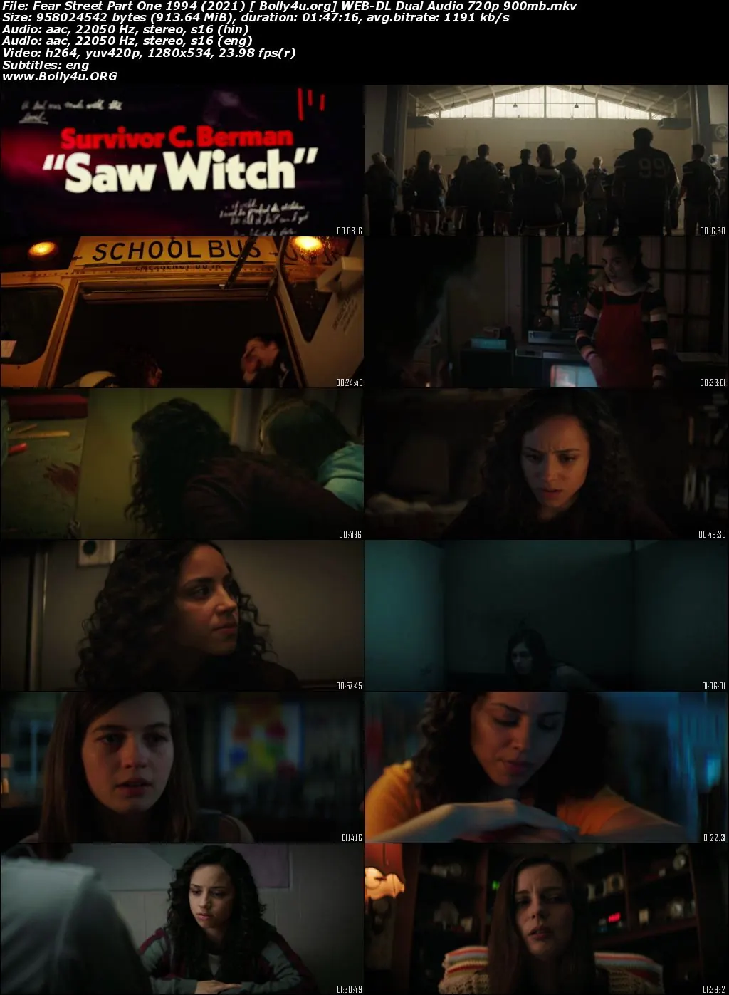 Fear Street Part One 1994 2021 WEB-DL 300Mb Hindi Dual Audio ORG 480p Download