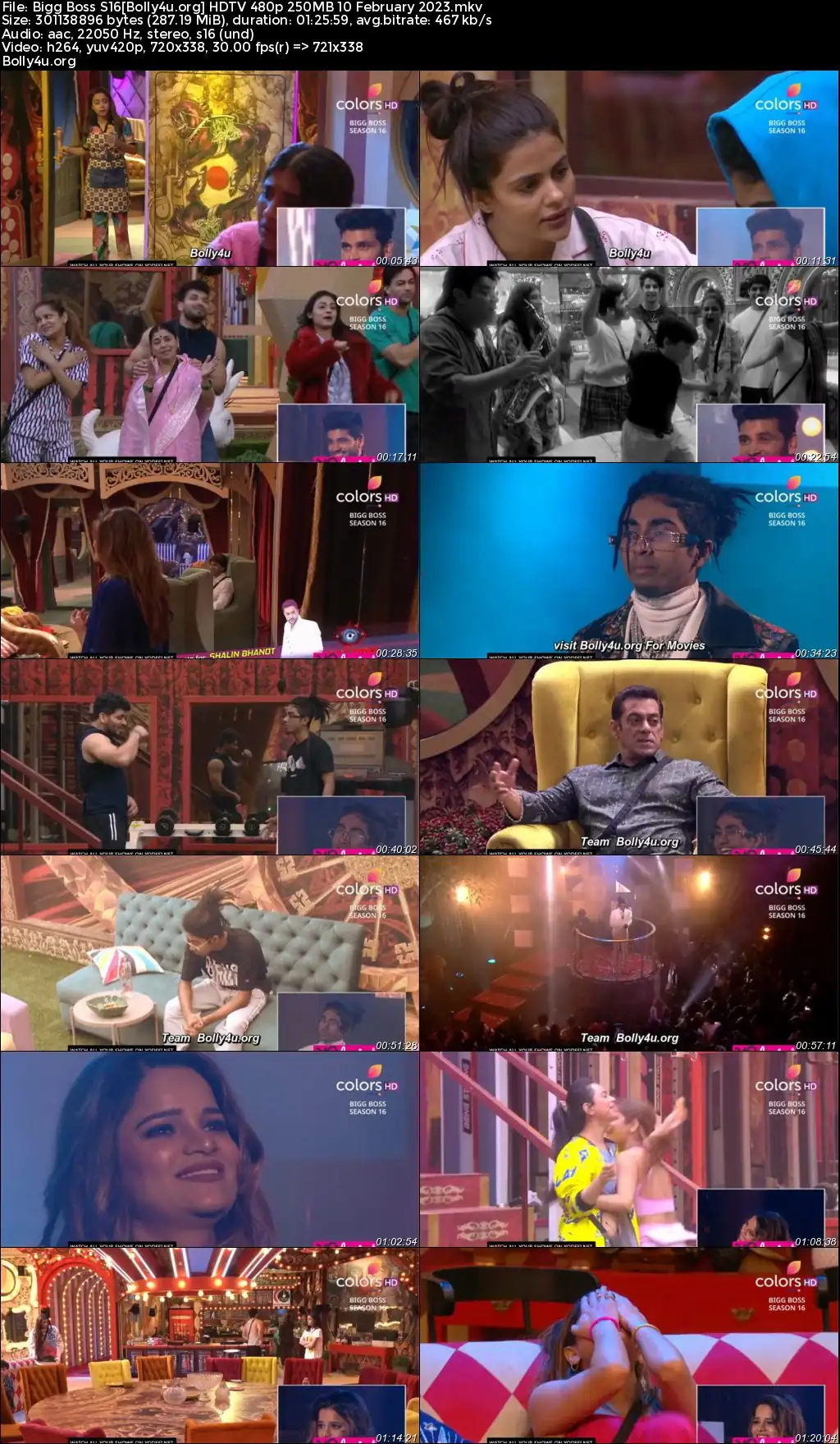 Bigg Boss S16 HDTV 480p 250MB 10 February 2023 Download