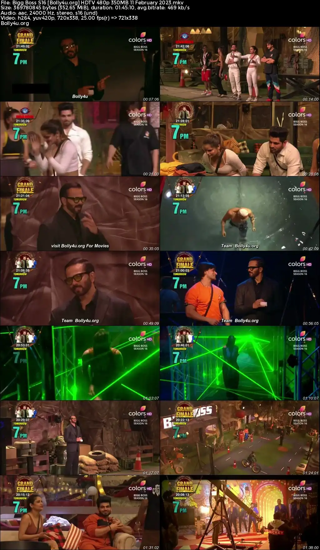 Bigg Boss S16 HDTV 480p 350MB 11 February 2023 Download