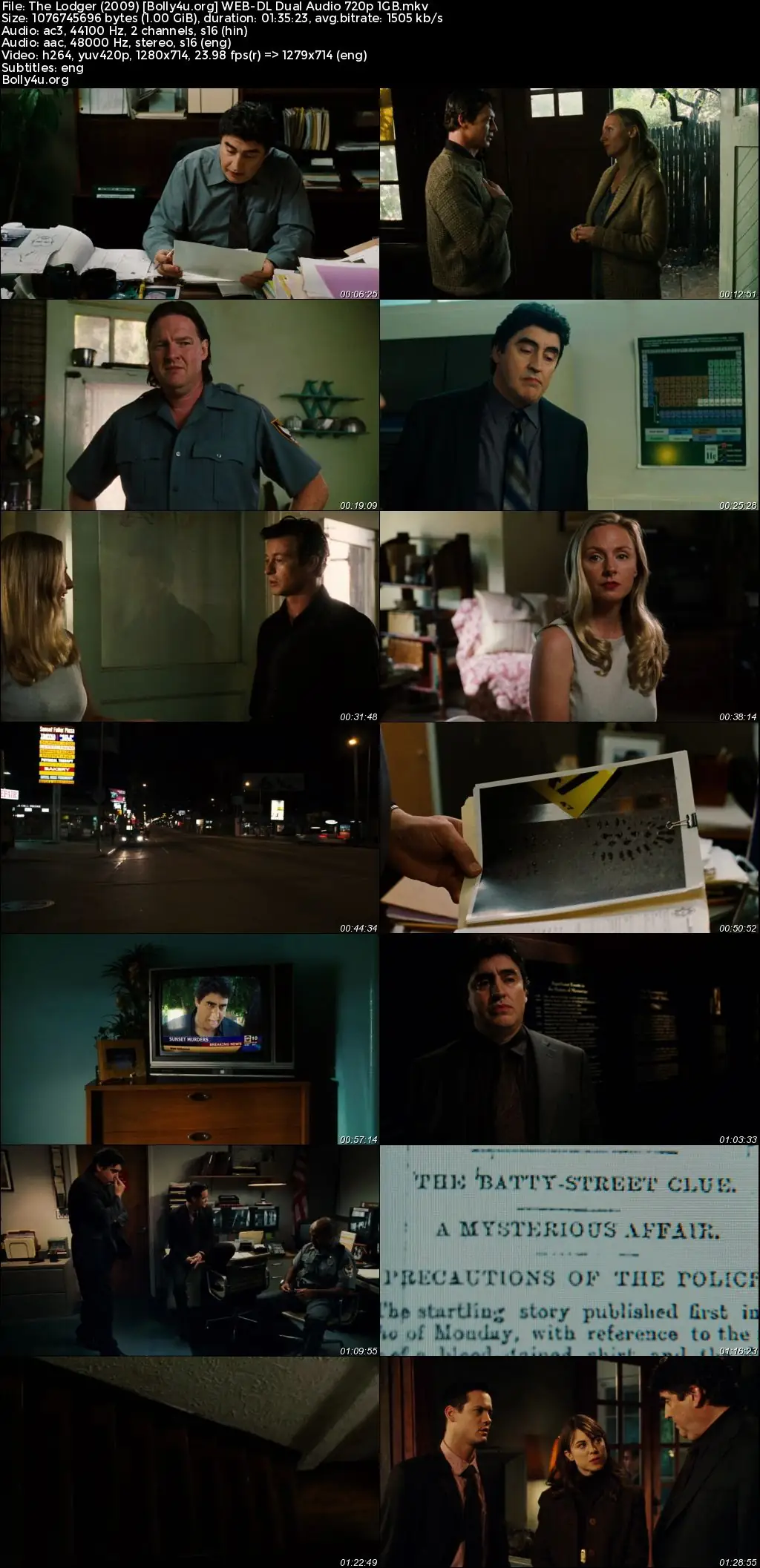 The Lodger 2009 BluRay Hindi Dual Audio Full Movie Download 720p  480p