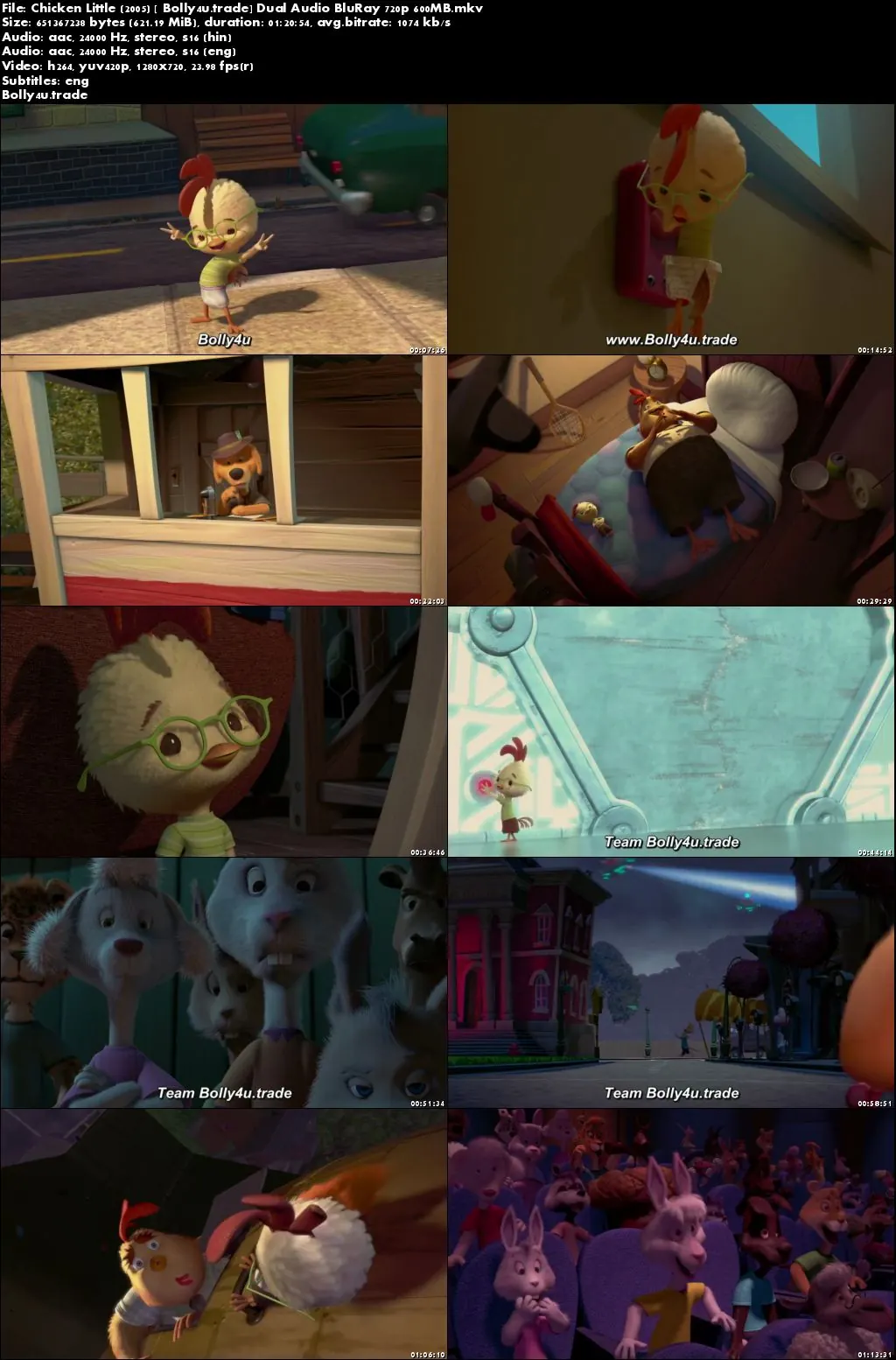 Chicken Little 2005 BluRay 250MB Hindi Dual Audio 480p Download