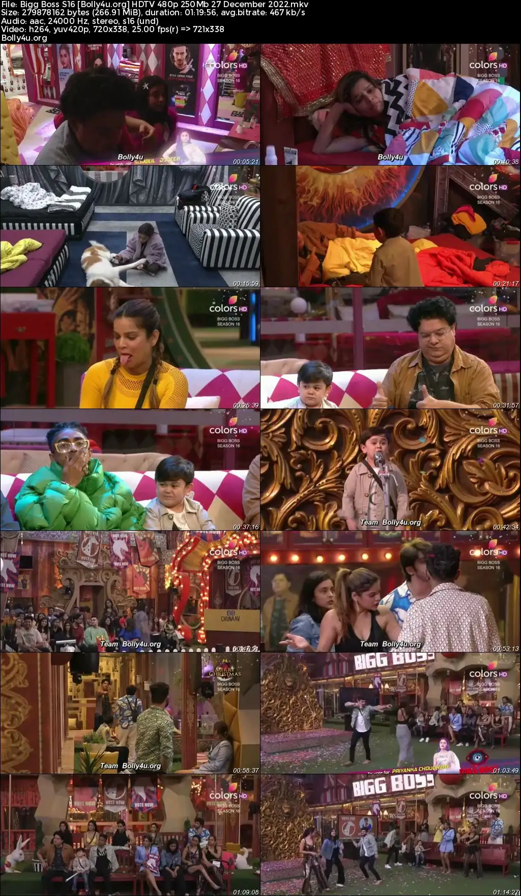Bigg Boss S16 HDTV 480p 250Mb 27 December 2022 Download
