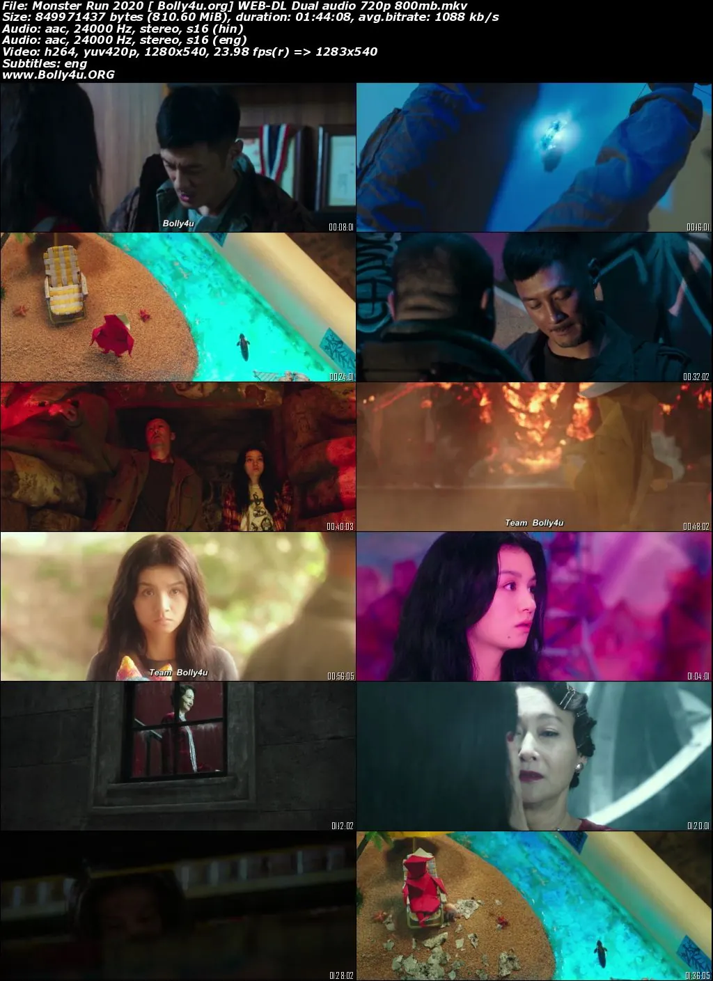 Monster Run 2020 WEB-DL 350Mb Hindi Dual Audio ORG 480p ESubs Download
