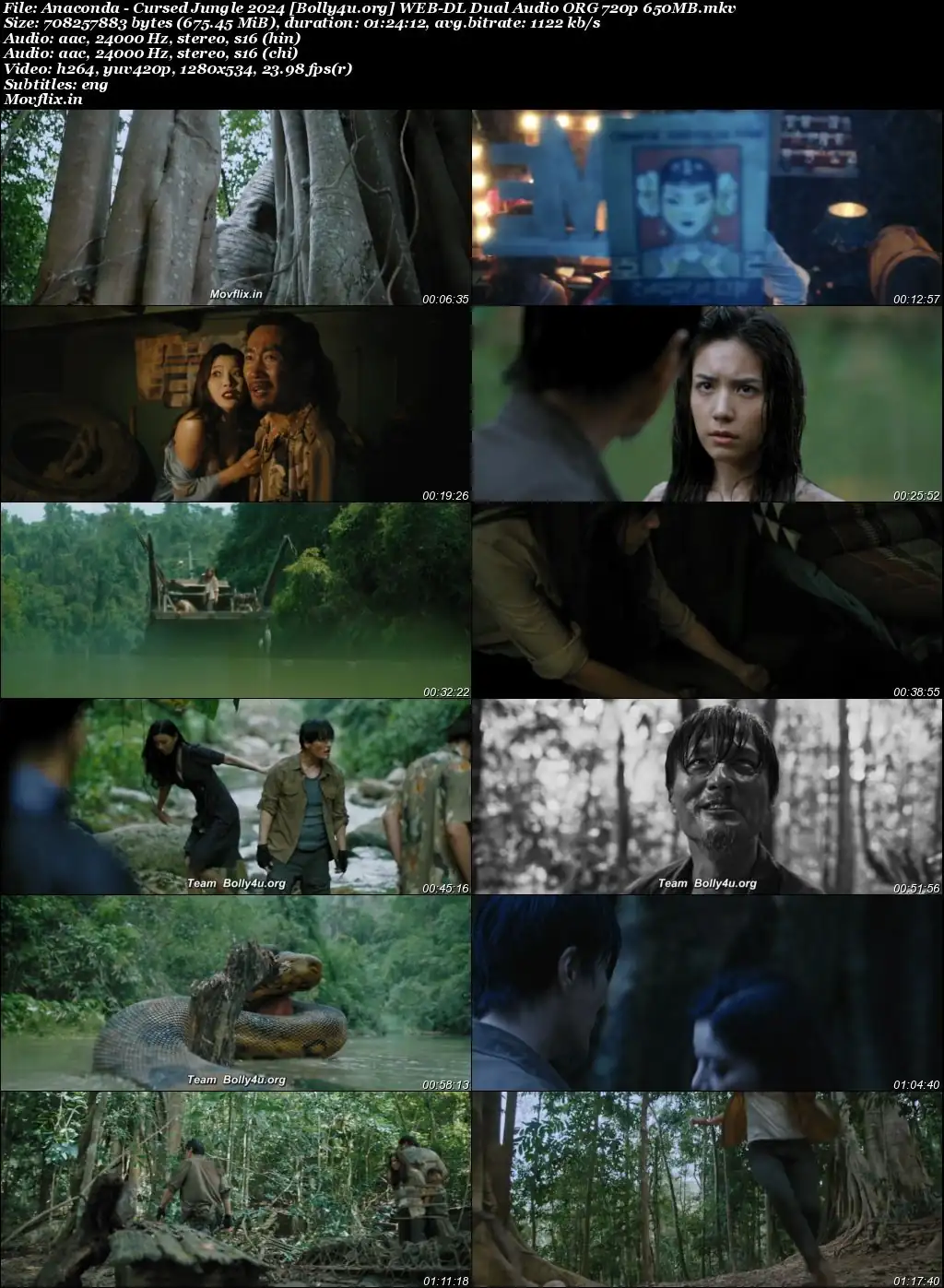 Anaconda Cursed Jungle 2024 WEB-DL Hindi Dual Audio ORG Full Movie Download 1080p  720p  480p