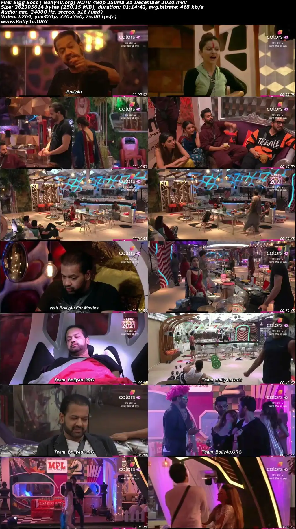 Bigg Boss S14 HDTV 480p 250MB 31 December 2020 Download