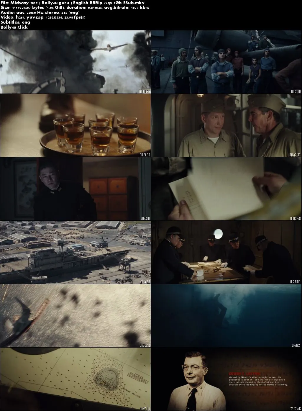Midway 2019 BRRip 300MB English 480p ESub Download
