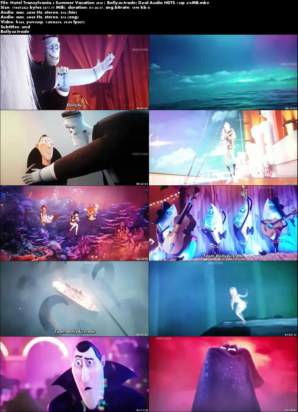 Hotel Transylvania 3 Summer Vacation 2018 HDTS 280MB Hindi Dual Audio 480p Download