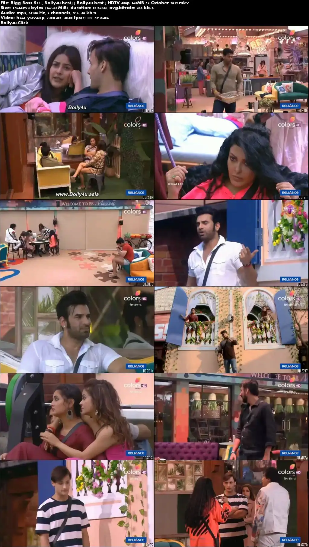 Bigg Boss S13 HDTV 480p 160MB 07 October 2019 Download