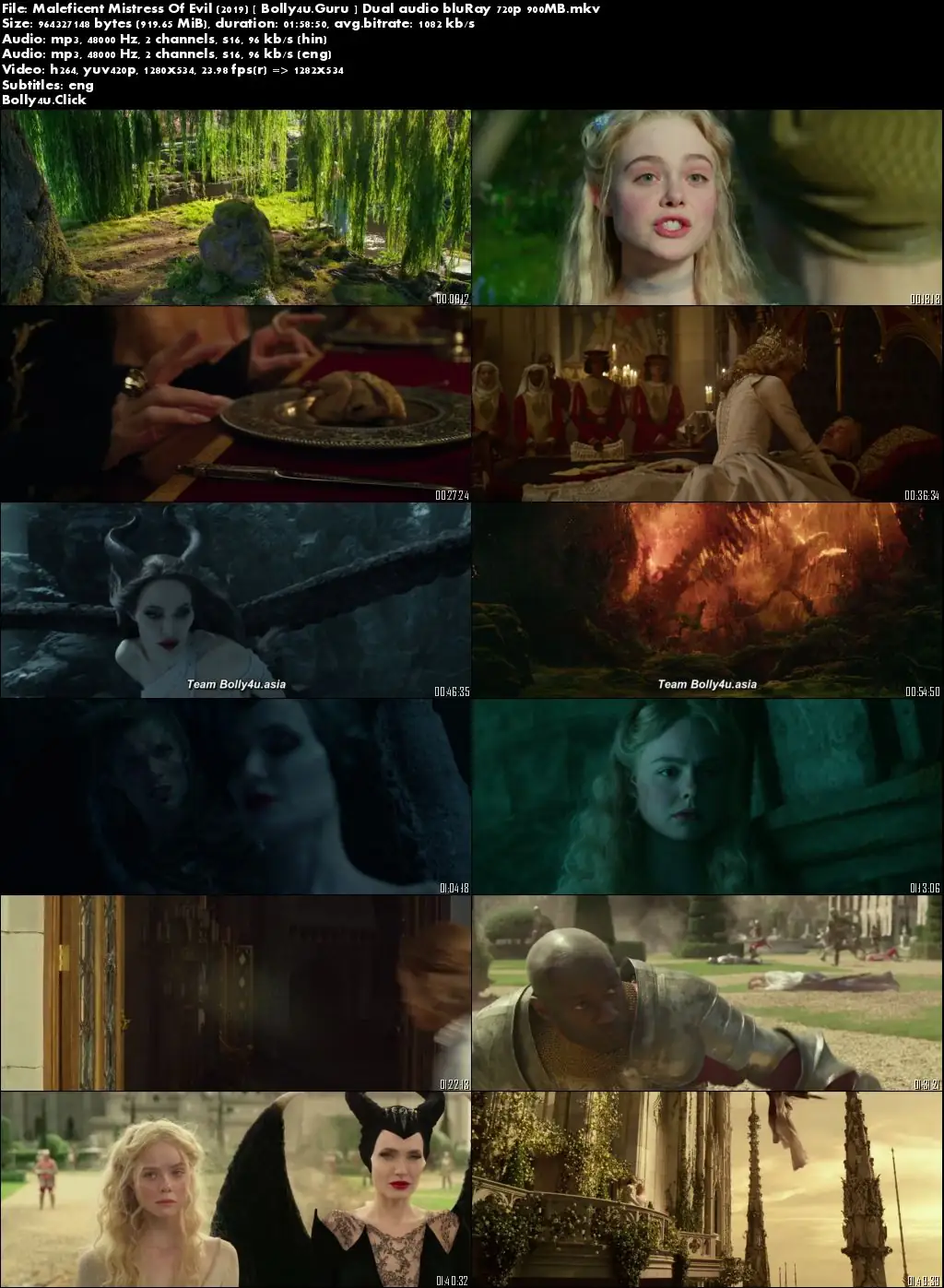 Maleficent Mistress Of Evil 2019 BluRay 500MB Hindi Dual Audio ORG 480p Download