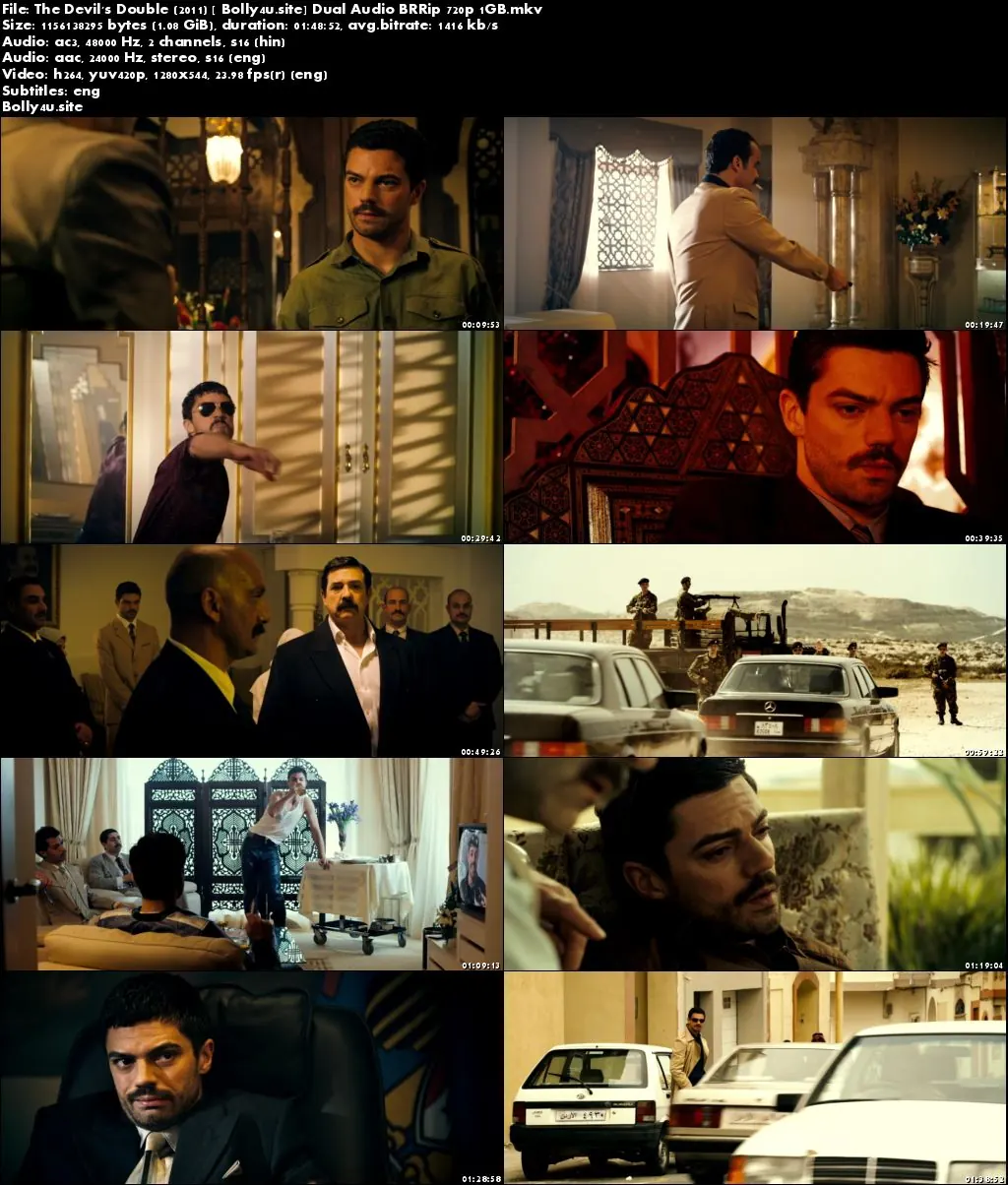 The Devils Double 2011 BRRip 400Mb Hindi Dual Audio 480p Download