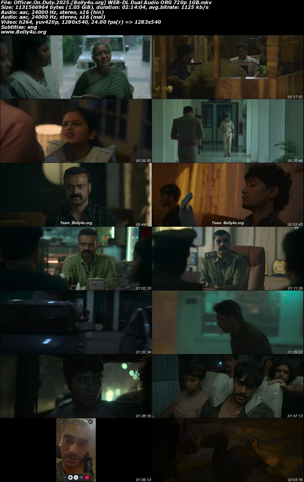 Officer On Duty 2025 WEB-DL UNCUT Hindi Dual Audio ORG Full Movie Download 1080p  720p  480p
