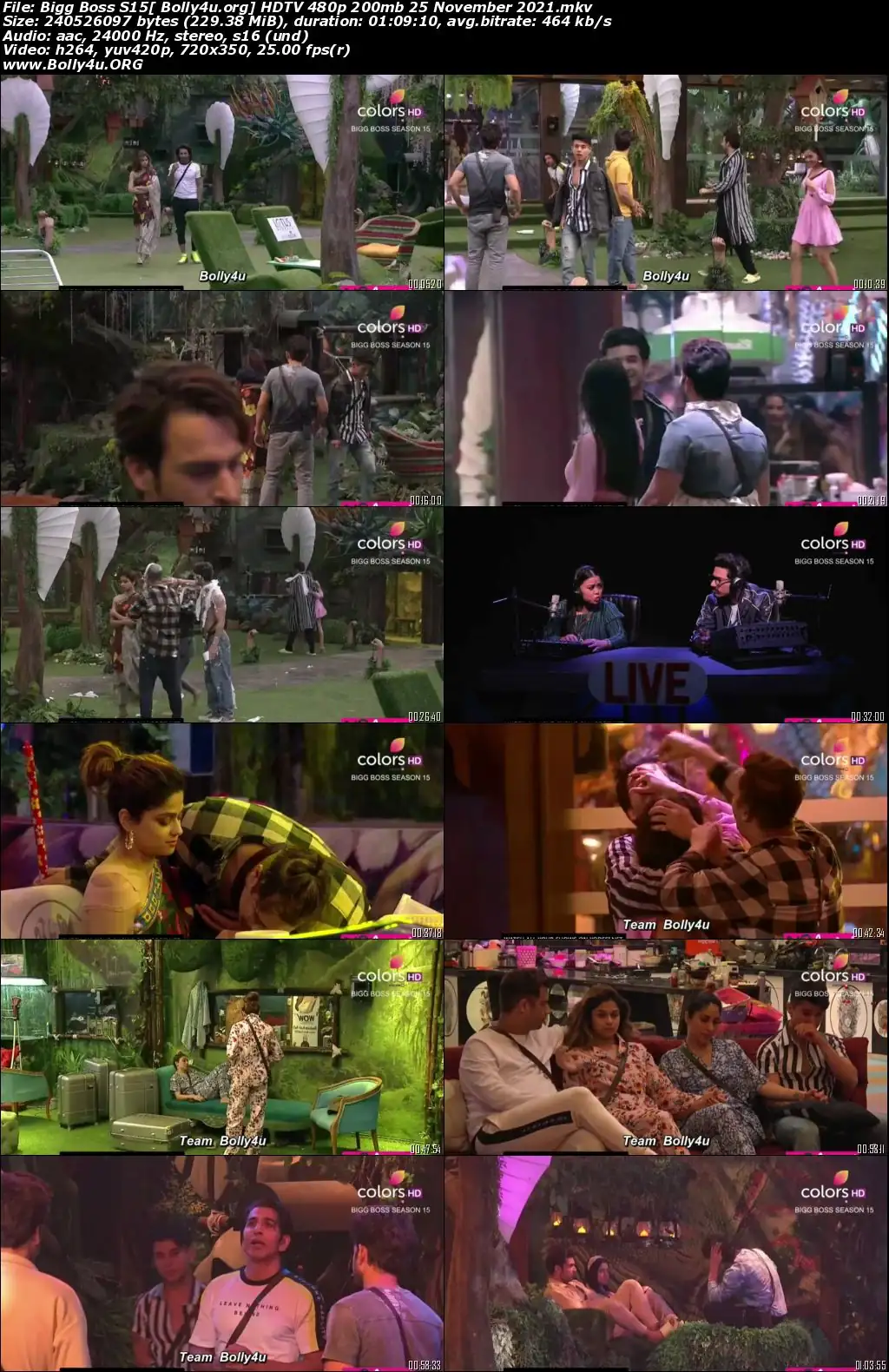 Bigg Boss S15 HDTV 480p 200mb 25 November 2021 Download