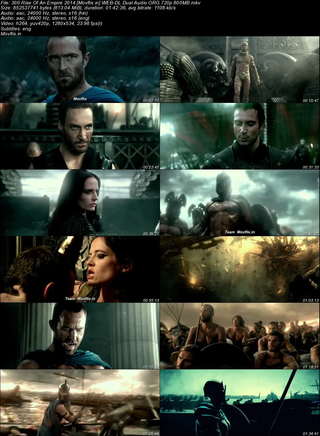 300 Rise Of An Empire 2014 BluRay Hindi Dual Audio ORG Full Movie Download 1080p  720p  480p