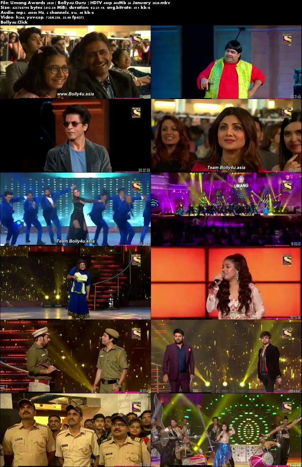 Umang Awards 2020 HDTV 480p 400Mb 26 January 2020 Download