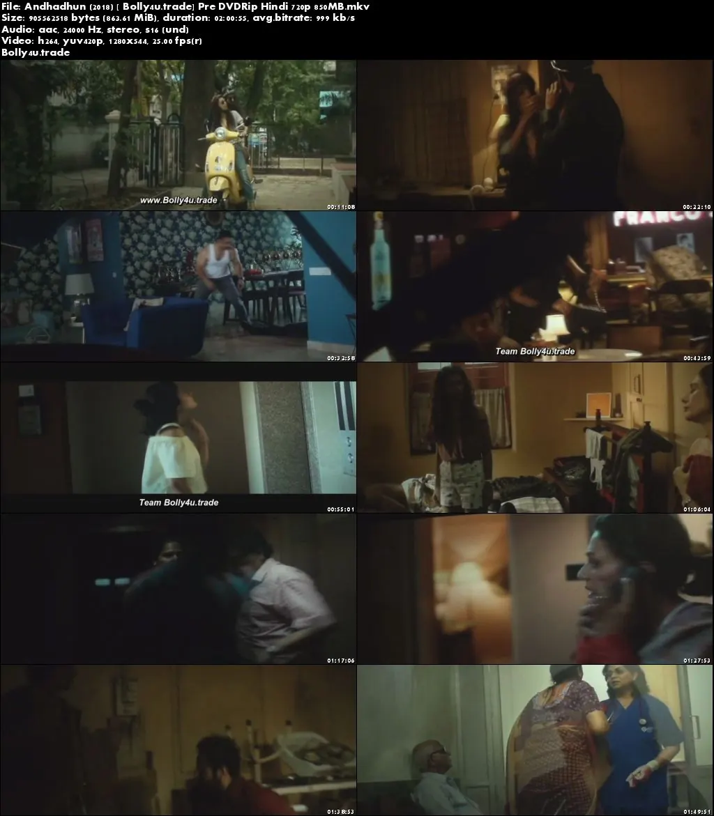 Andhadhun 2018 Pre DVDRip 850Mb Full Hindi Movie Download 720p