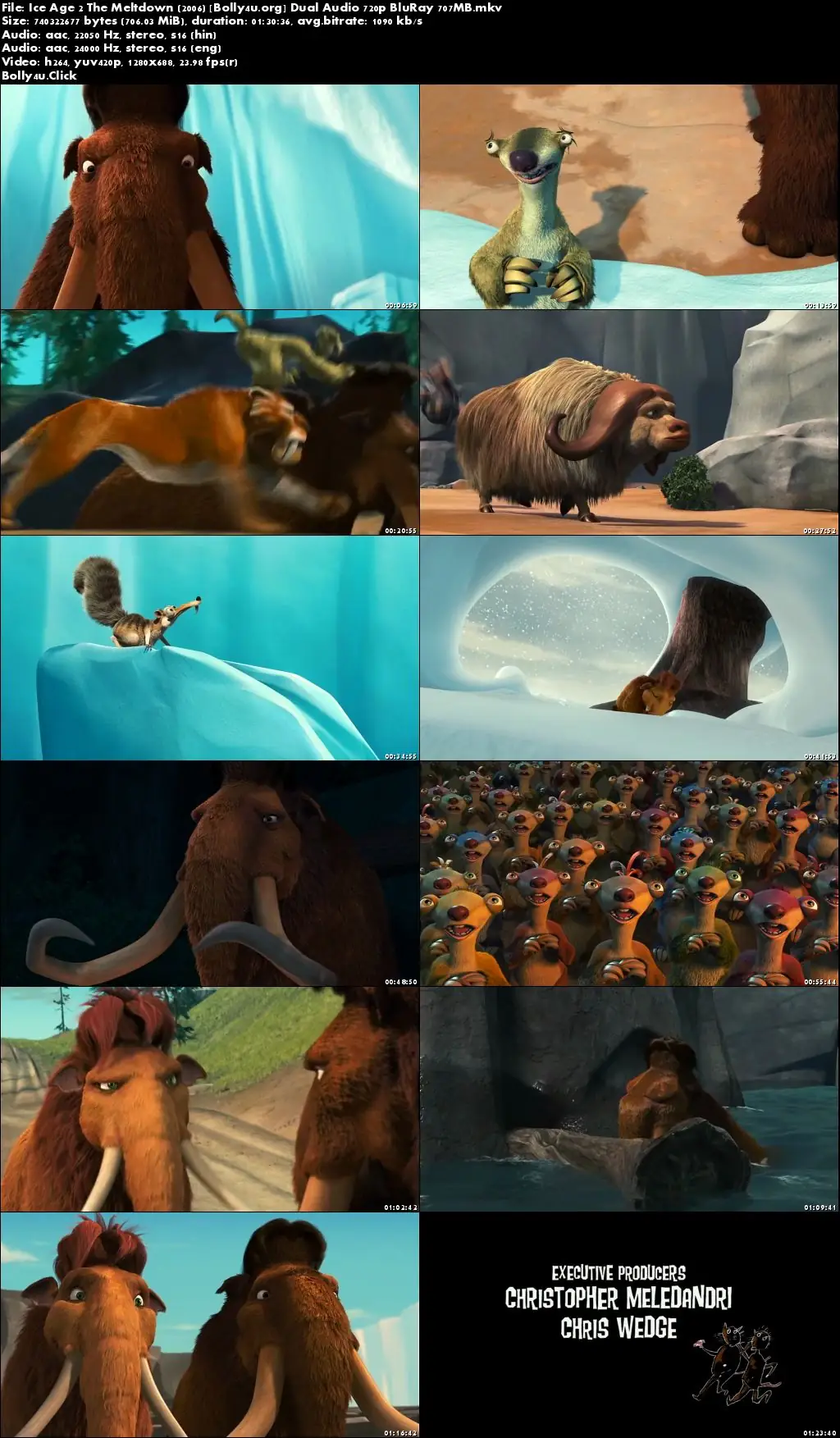 Ice Age 2 The Meltdown 2006 BRRip 300MB Hindi Dual Audio 480p Download