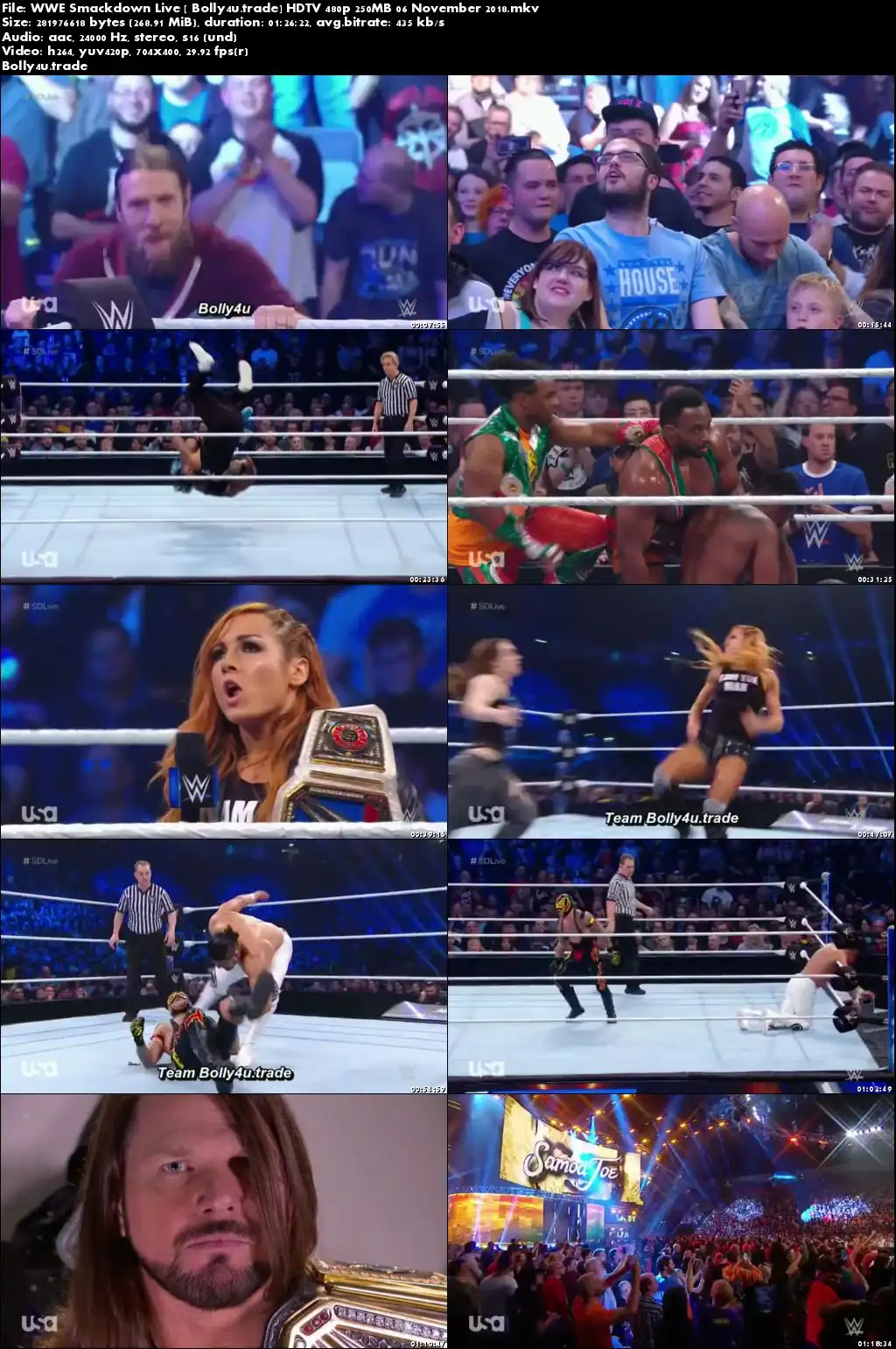 WWE Smackdown Live HDTV 480p 250MB 06 November 2018 Download WWE Smackdown Live HDTV 480p 250MB 06 November 2018 Download