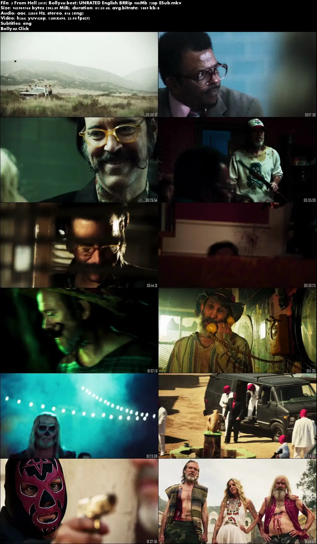 3 From Hell 2019 BRRip 400MB UNRATED English 480p ESub Download
