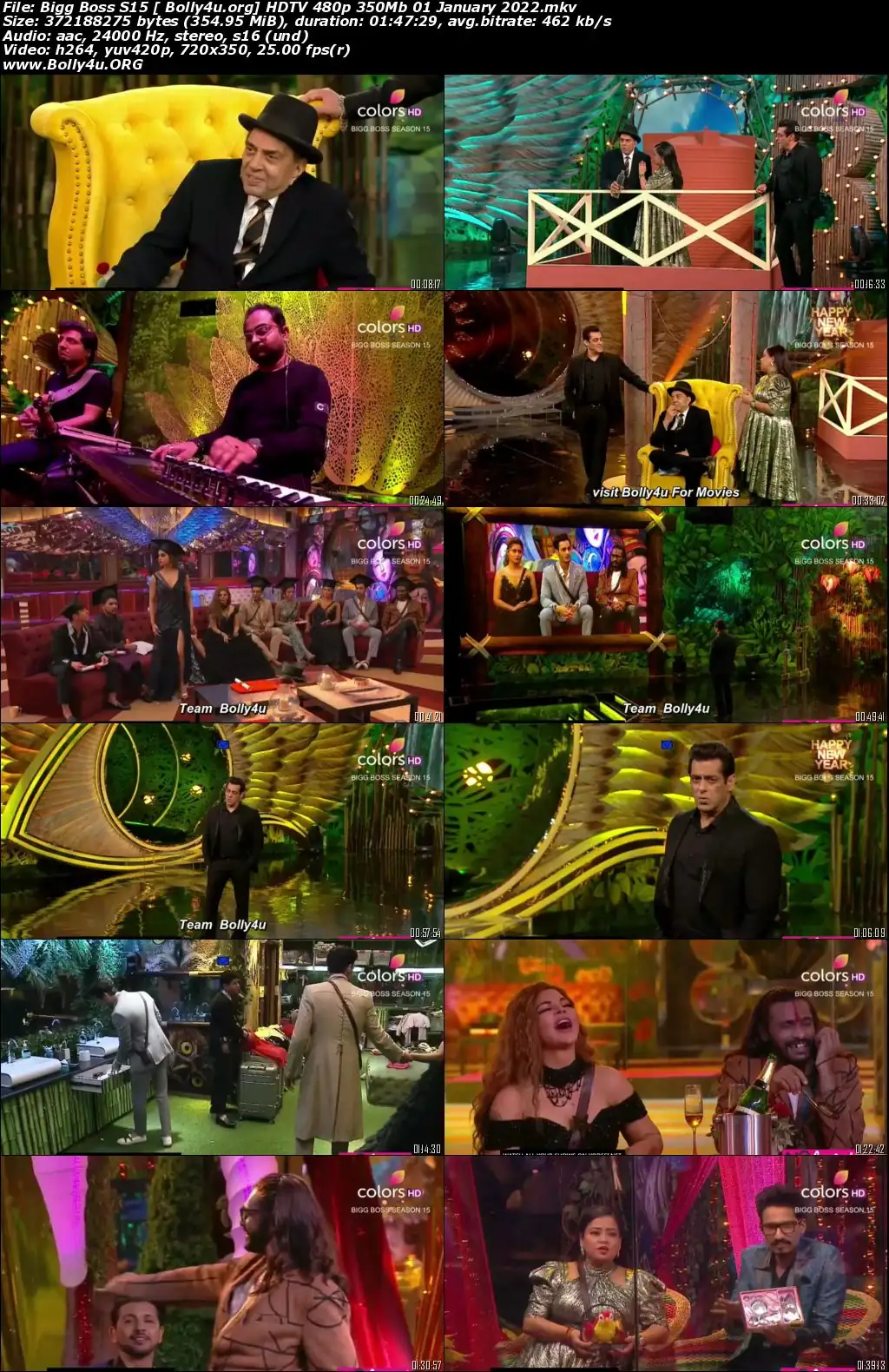 Bigg Boss S15 HDTV 480p 350Mb 01 January 2022 Download