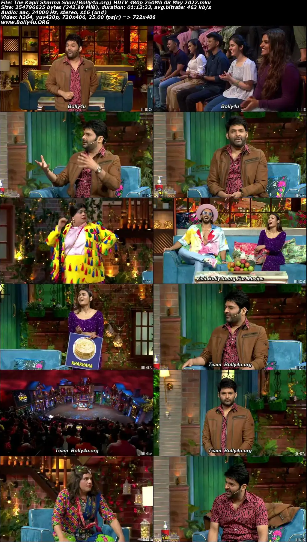 The Kapil Sharma Show HDTV 480p 250Mb 08 May 2022 Download