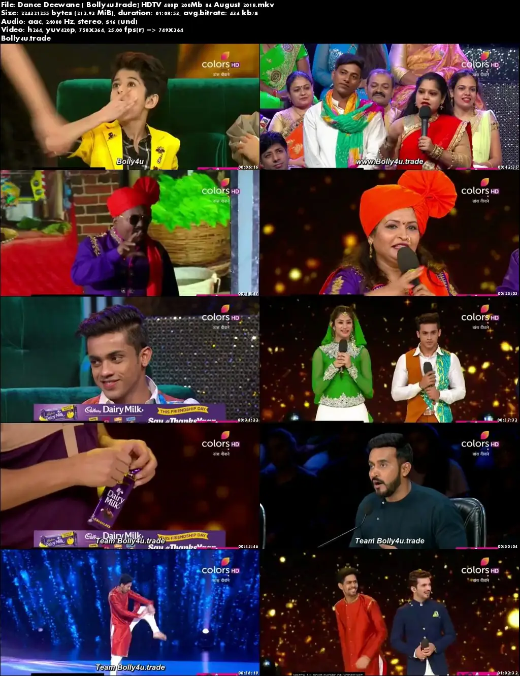 Dance Deewane HDTV 480p 200Mb 04 August 2018 Download