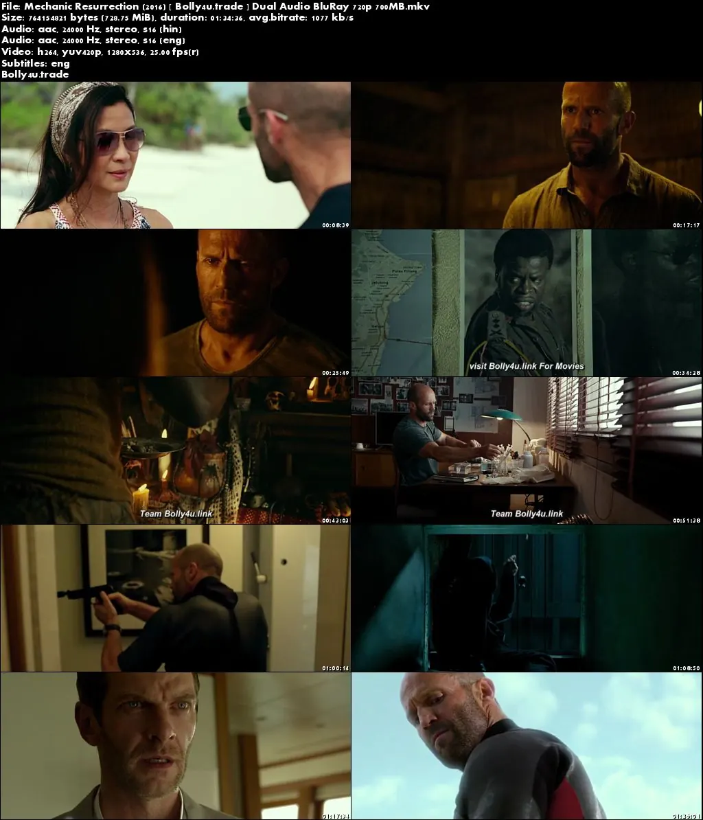 Mechanic Resurrection 2016 BluRay 700MB Hindi Dual Audio ORG 720p Download