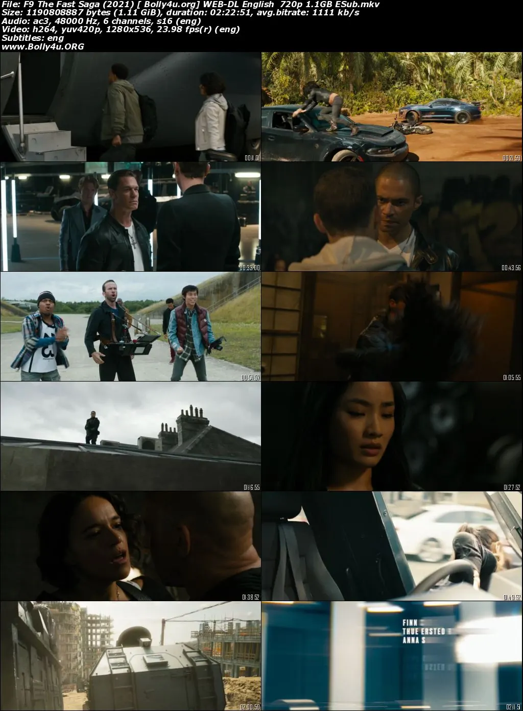 F9 The Fast Saga 2021 WEB-DL 1.1Gb English 720p ESub Download