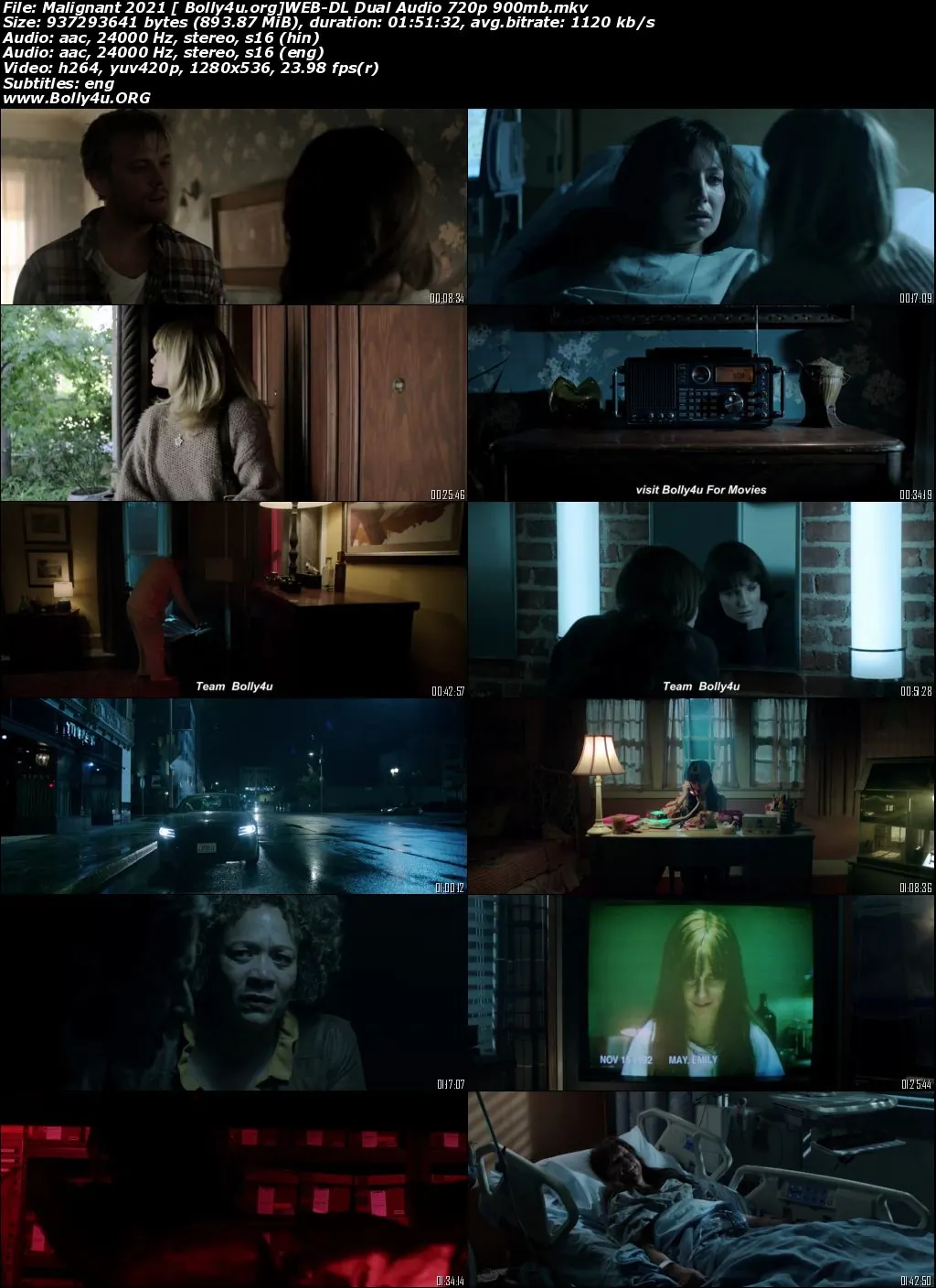 Malignant 2021 WEB-DL 400Mb Hindi Dual Audio ORG 480p Download