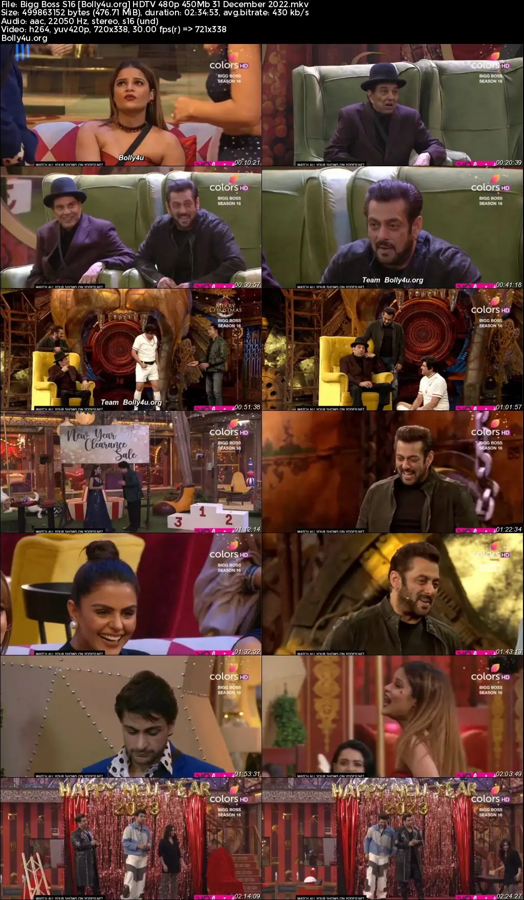 Bigg Boss S16 HDTV 480p 450Mb 31 December 2022 Download
