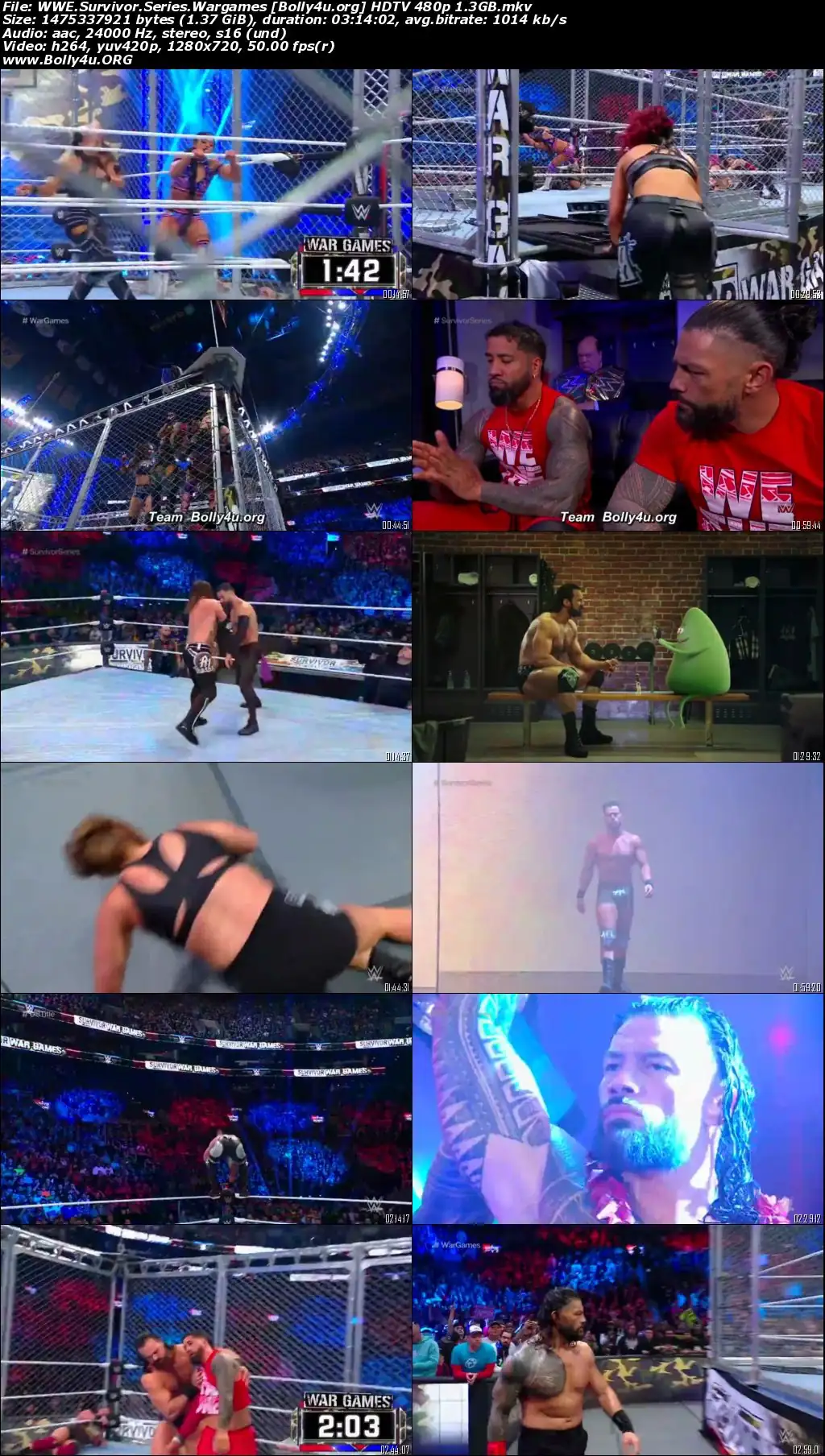 WWE Survivor Series Wargames HDTV 480p PPV 720p 480p Download