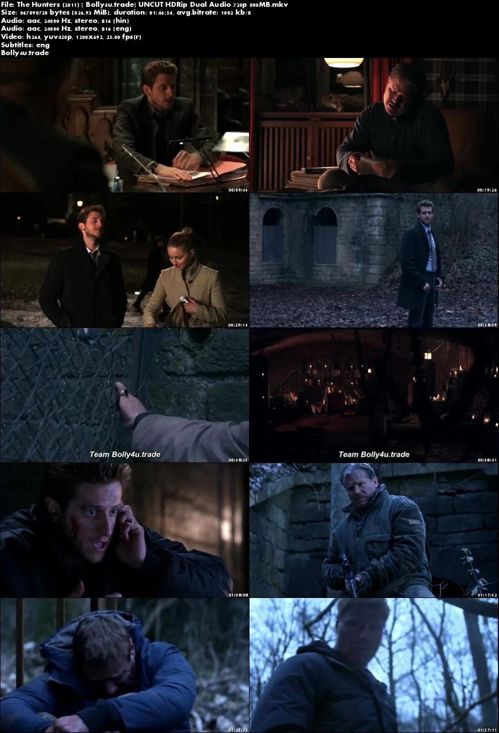 The Hunters 2011 HDRip 350Mb UNCUT Hindi Dual Audio 480p Download