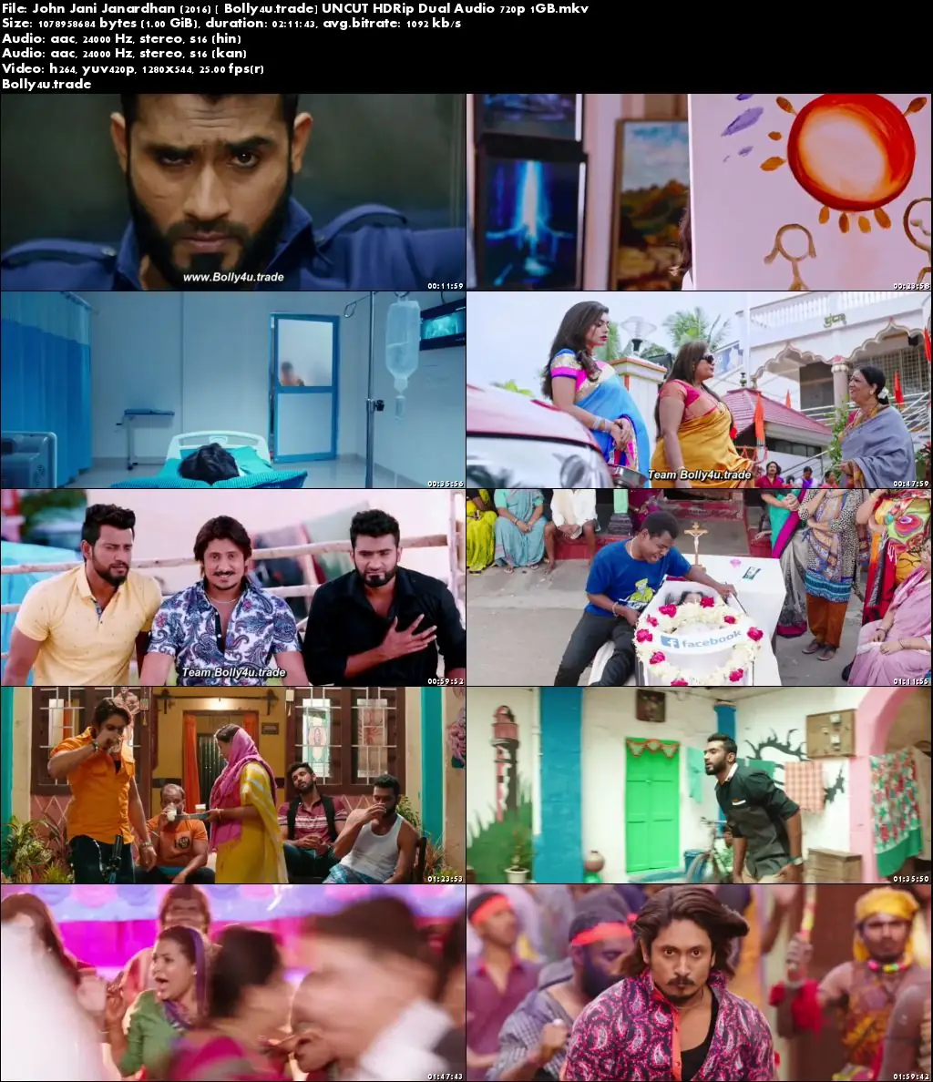 John Jani Janardhan 2016 HDRip UNCUT 1GB Hindi Dual Audio 720p Download