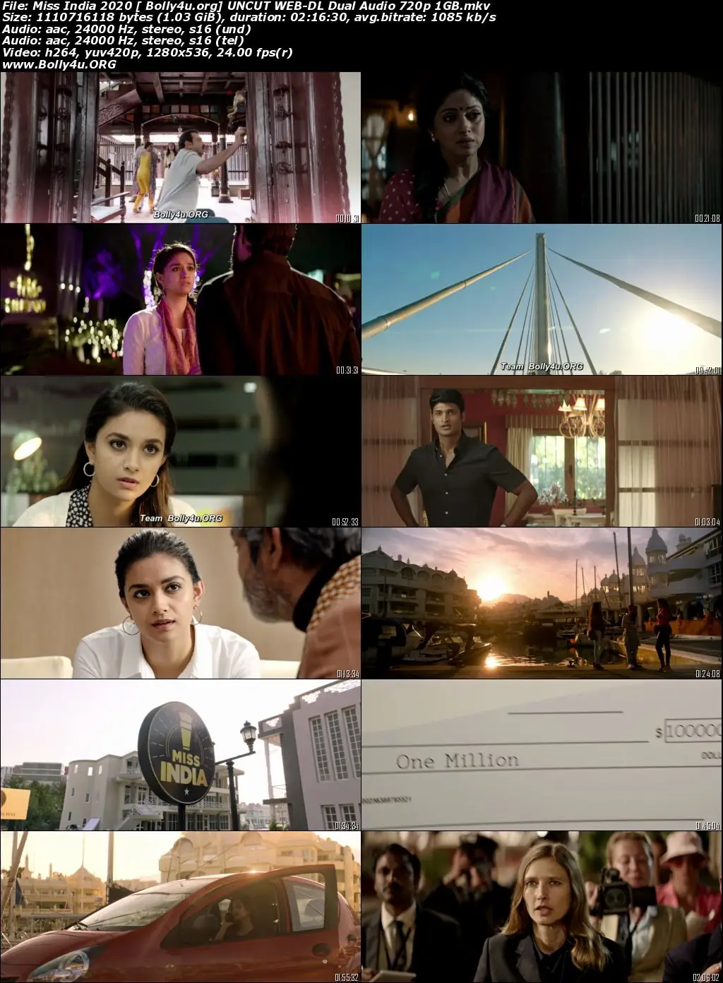 Miss India 2020 WEB-DL 450Mb UNCUT Hindi Dual Audio 480p Download