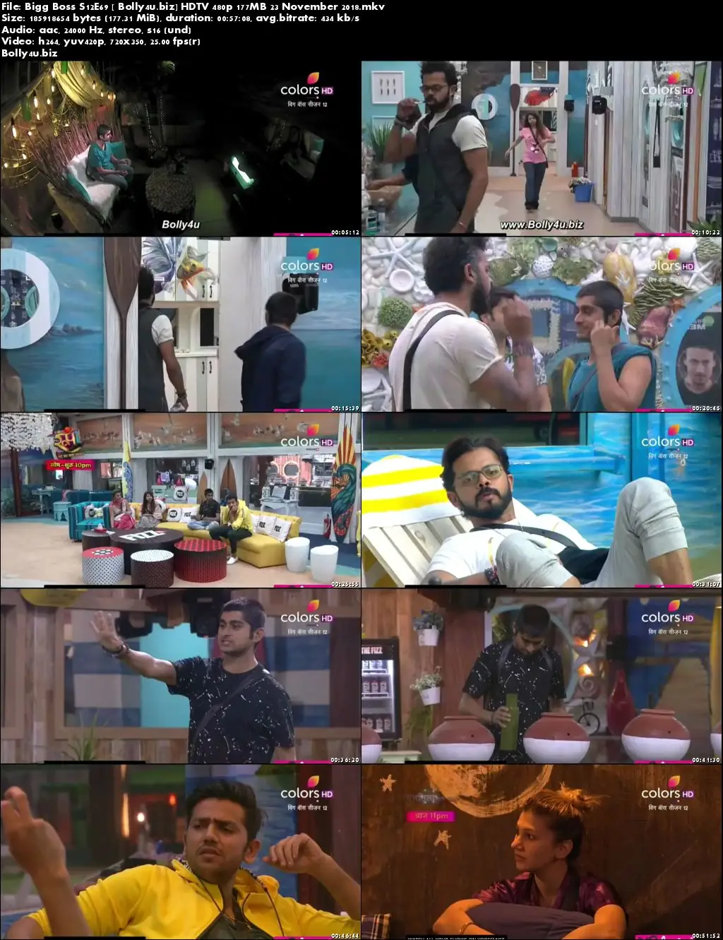 Bigg Boss S12E69 HDTV 480p 180MB 23 November 2018 Download