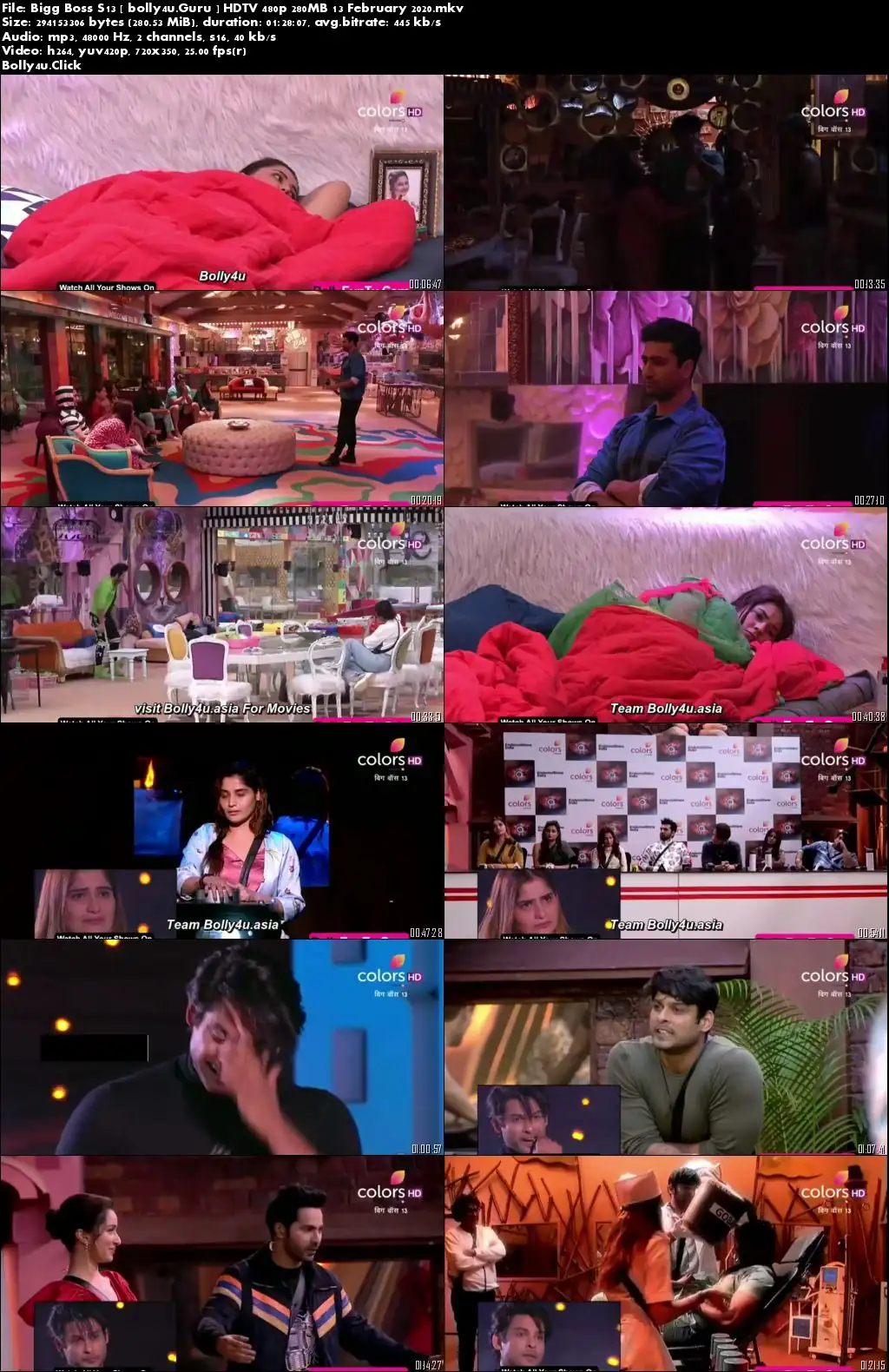 Bigg Boss S13 HDTV 480p 280MB 13 February 2020 Download