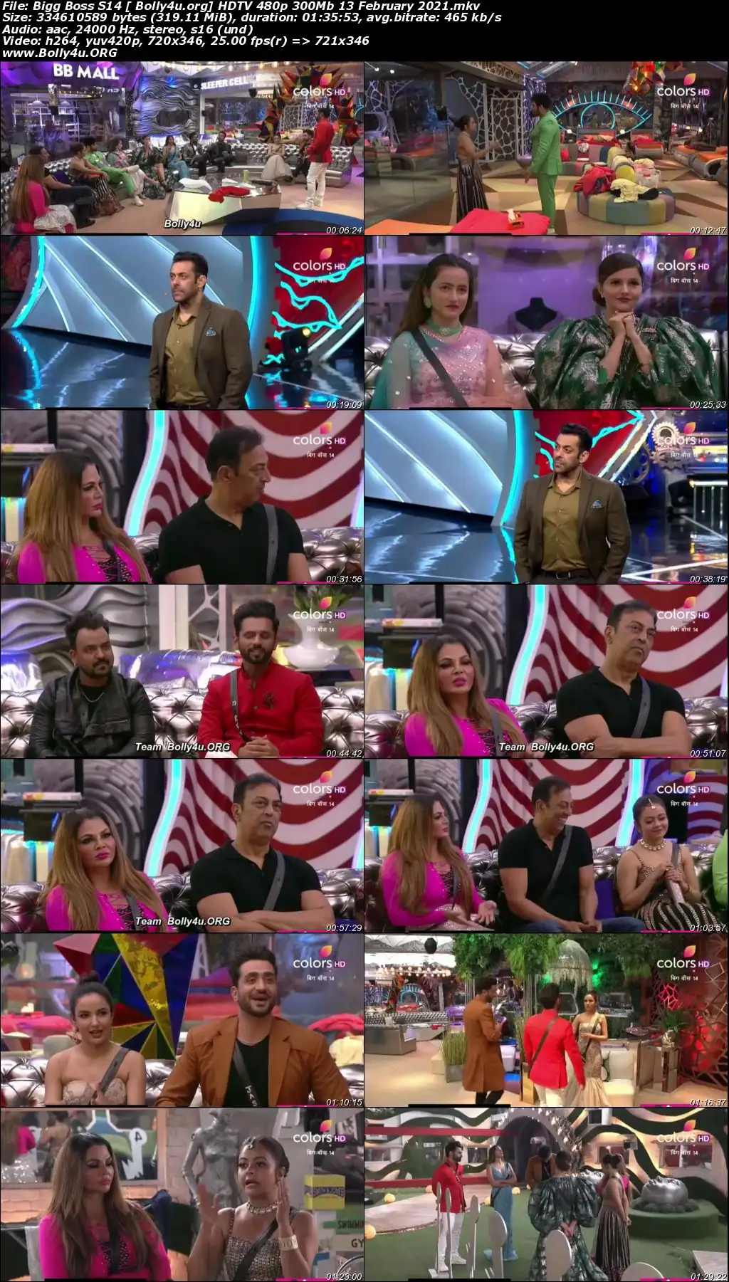 Bigg Boss S14 HDTV 480p 300Mb 13 February 2021 Download