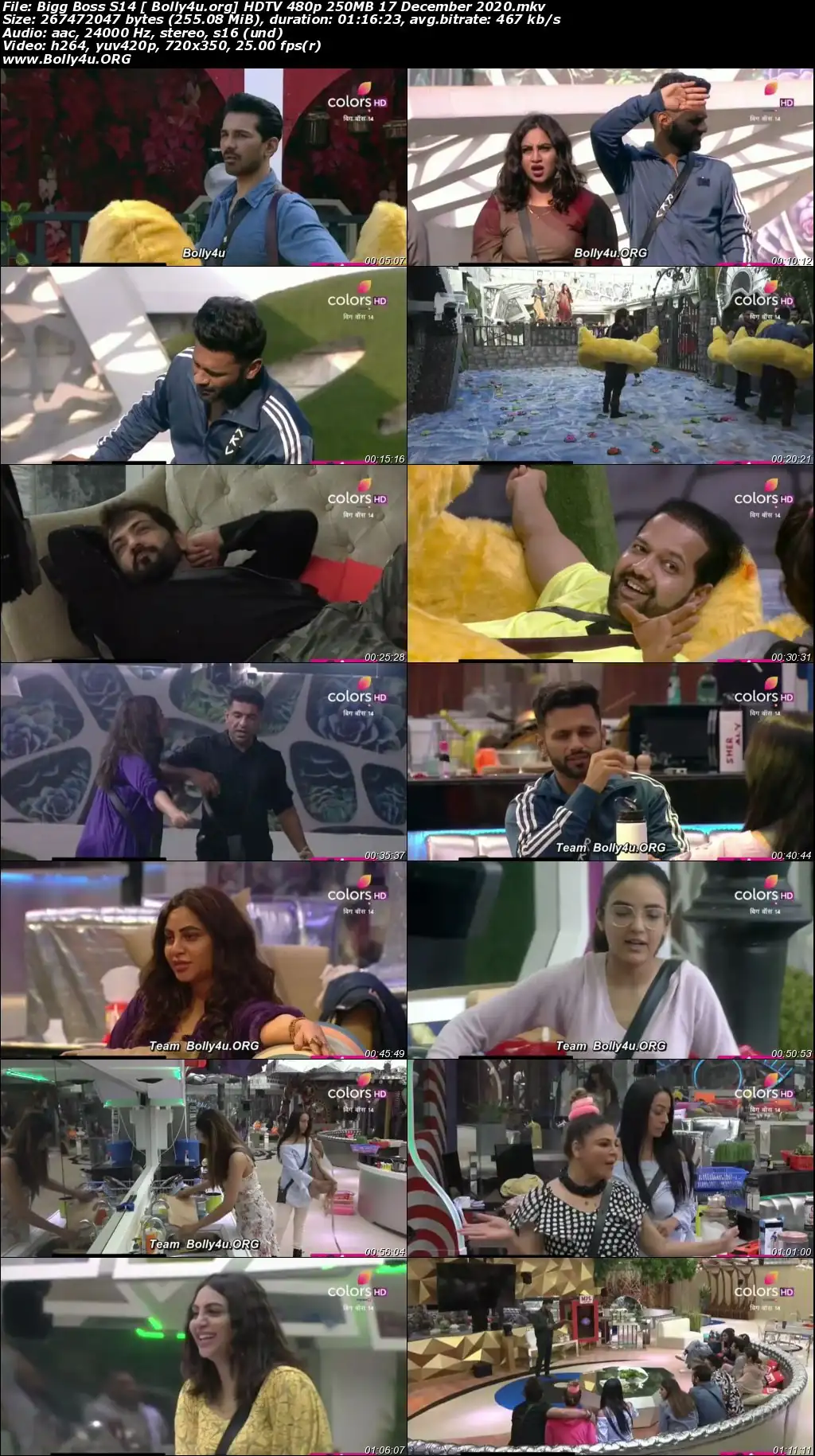 Bigg Boss S14 HDTV 480p 250MB 17 December 2020 Download