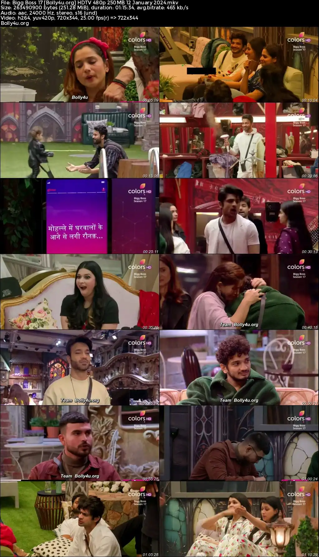 Bigg Boss 17 HDTV 480p 250MB 12 January 2024 Download